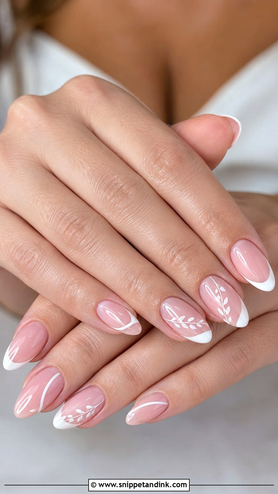 Pink And White Wedding Nails - Snippet and Ink - 20 Elegant Pink Wedding Nail Art Ideas
