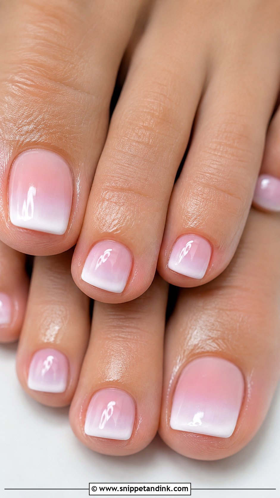 Pink And White Wedding Toe Nails - Snippet and Ink - 20 Wedding Toes Nails