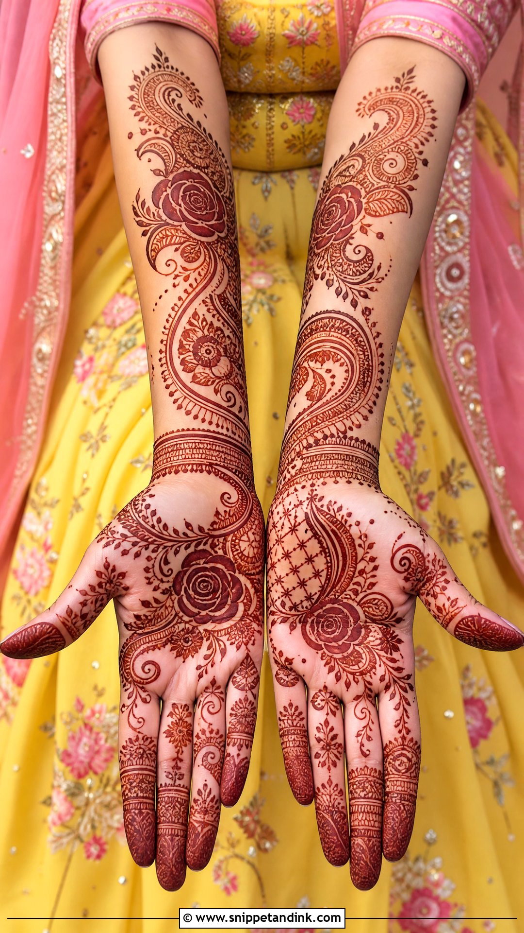 Pink And Yellow Lehenga For Haldi Bridesmaid - Snippet and Ink - 30 Haldi Outfit Ideas Bridesmaid