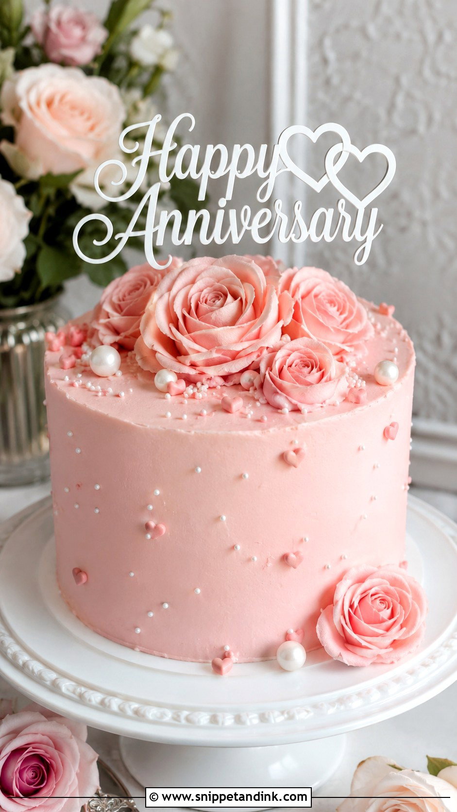 Pink Anniversary Cake - Snippet and Ink - 20 Anniversary Cake Snapchat Story Ideas