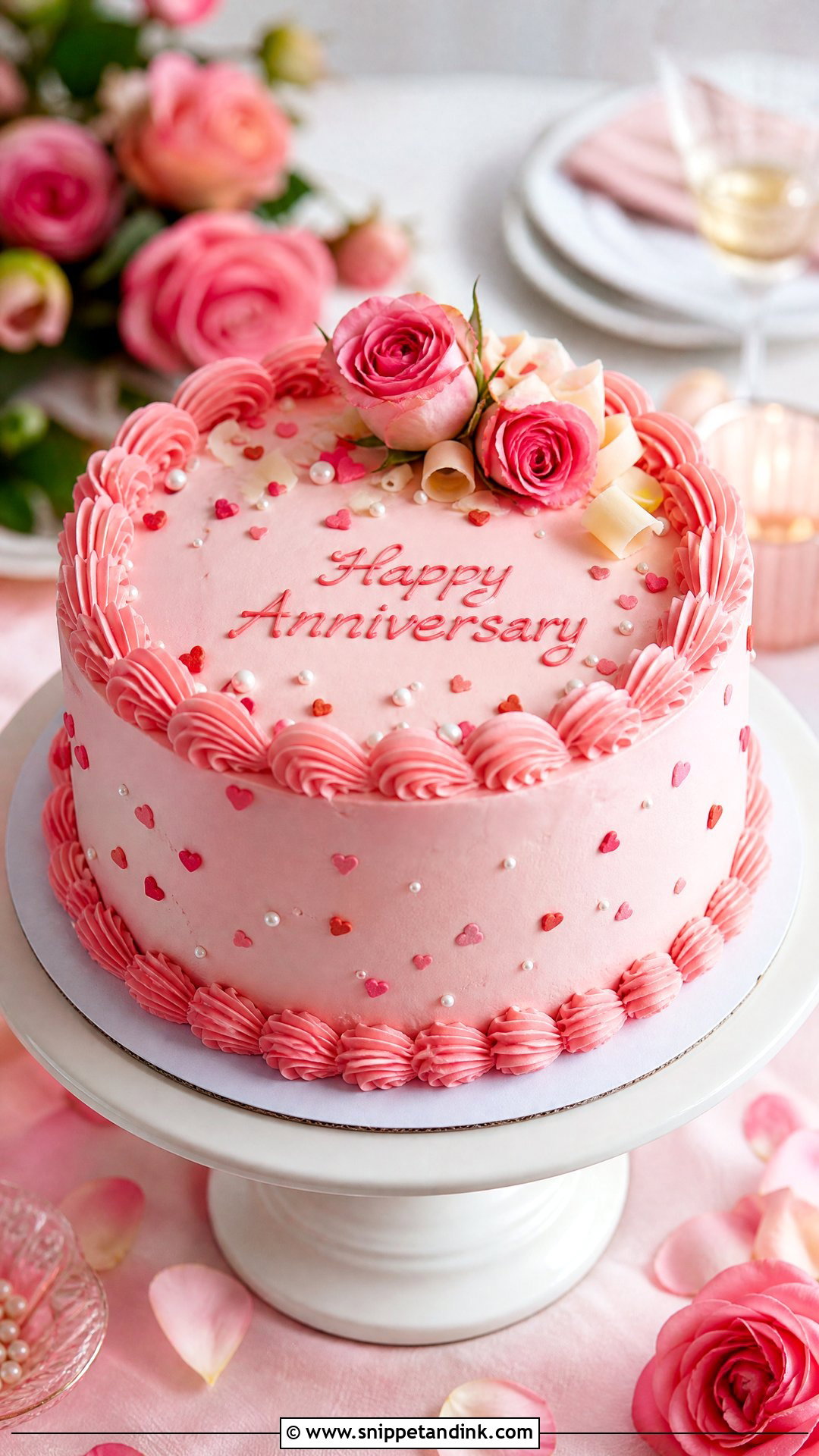 Pink Anniversary Cake - Snippet and Ink - 25 Love Anniversary Cake Ideas