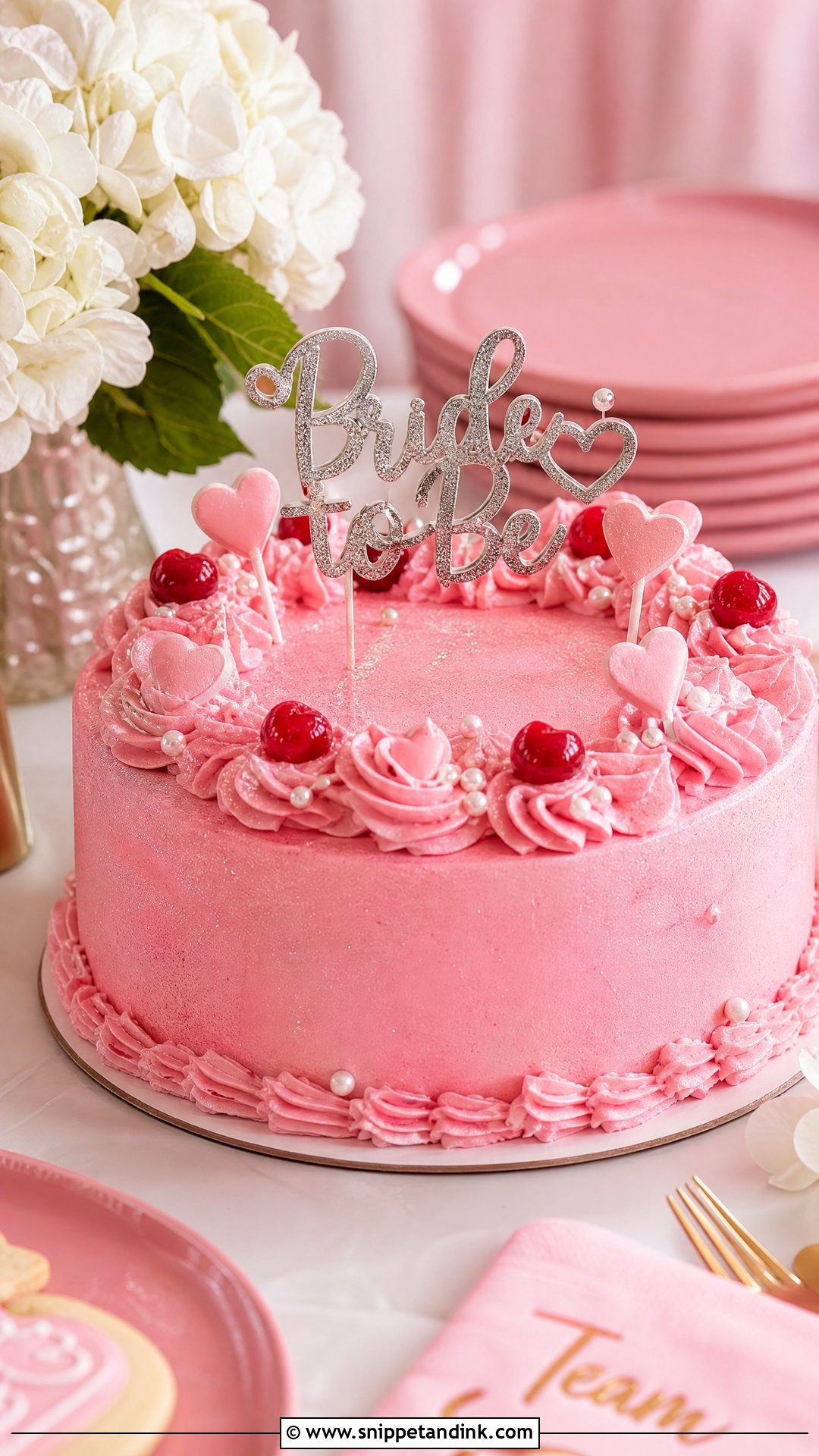 Pink Bachelorette Cake - Snippet and Ink - 25 Bachelorette Cake Ideas for Wedding