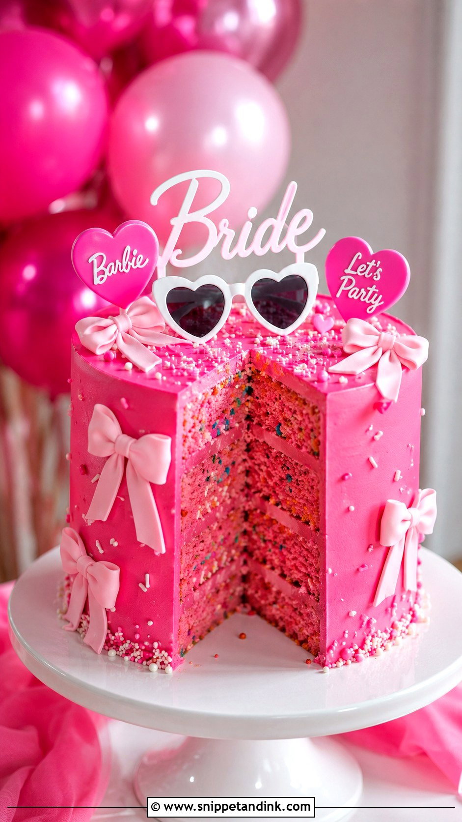 Pink Barbie Bachelorette Cake - Snippet and Ink - 25 Pink Bachelorette Party Cake Ideas for Wedding