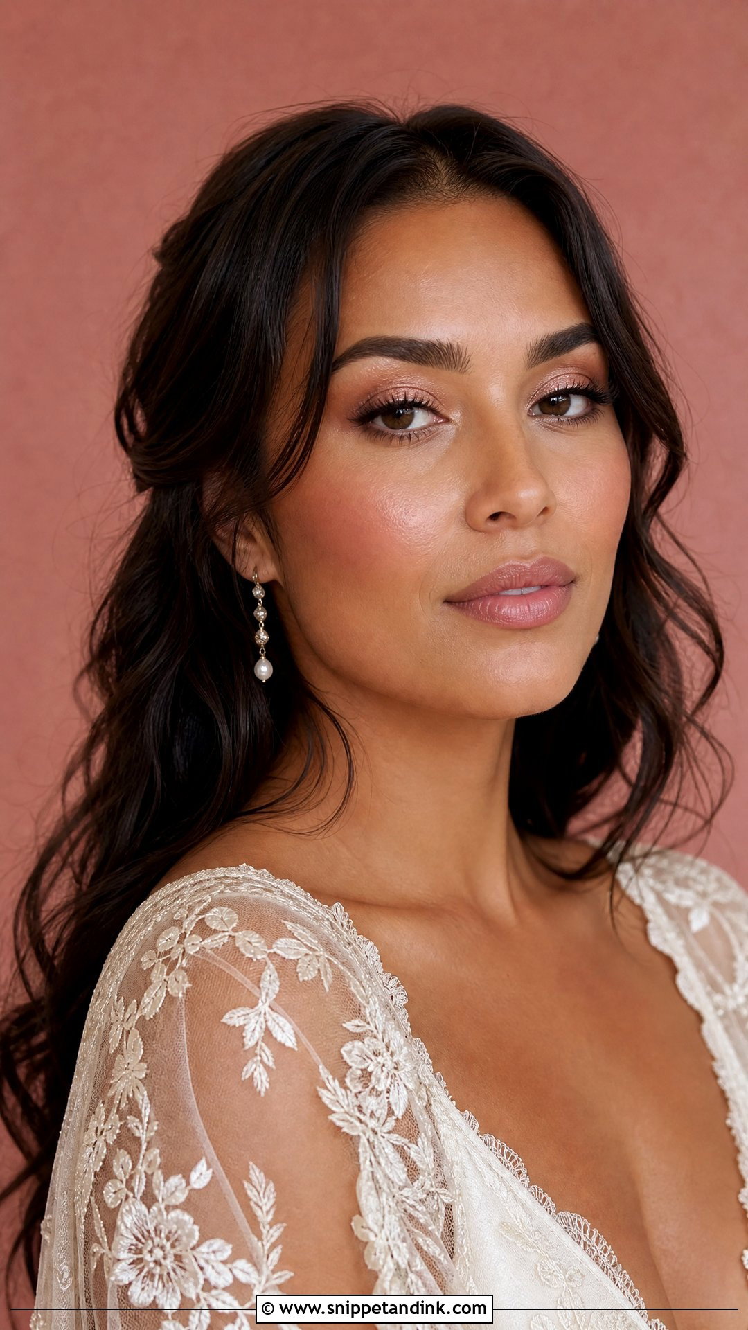Pink Blush Boho Wedding Makeup For Brunettes - Snippet and Ink - 20 Boho Wedding Makeup Brunette Ideas