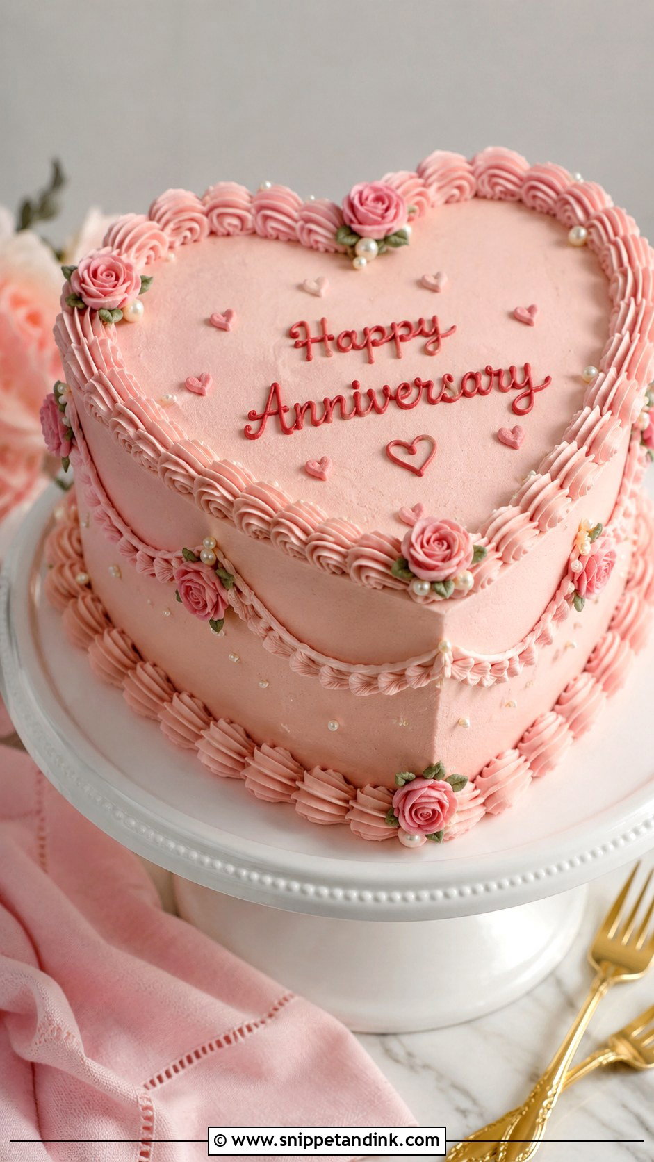 Pink Bow Anniversary Cake - Snippet and Ink - 20 Pink Anniversary Cake Ideas