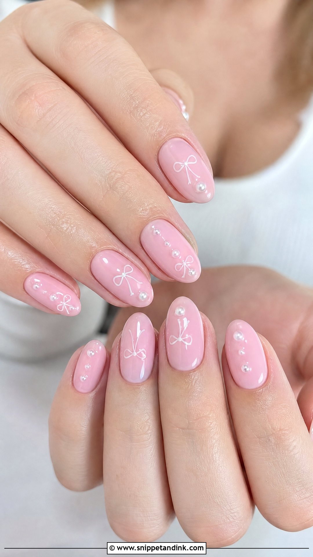 Pink Bow Bridal Nails - Snippet and Ink - 25 Fun Bridal Nails
