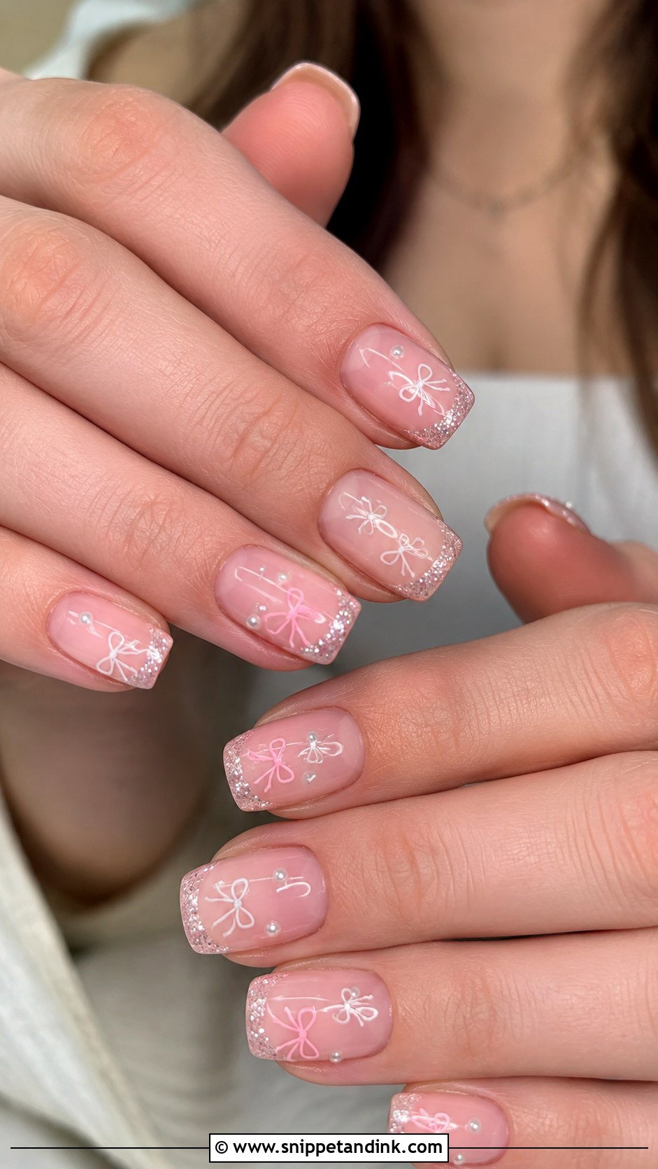 Pink Bow Wedding Nails - Snippet and Ink - 20 Funky Wedding Nails