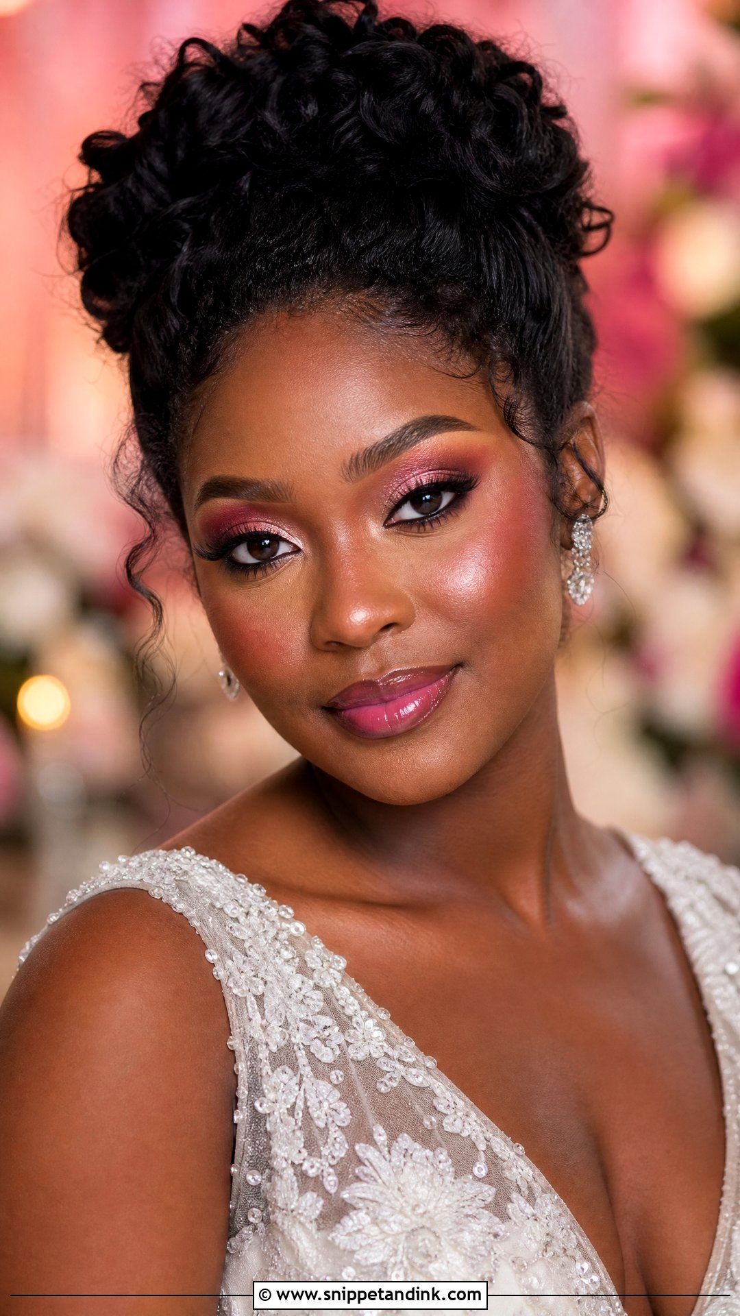 Pink Bridal Makeup For Deep Skin - Snippet and Ink - 25 Pink Wedding Makeup Ideas