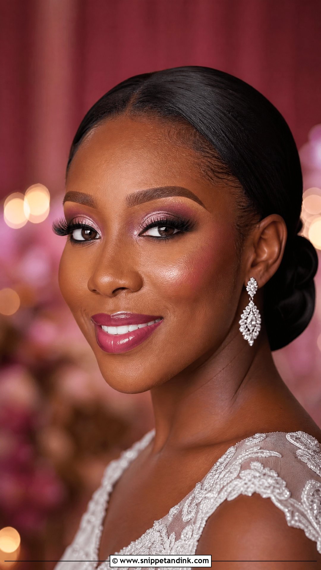 Pink Bridal Makeup For Deep Skin - Snippet and Ink - 25 Pink Bridal Makeup Ideas