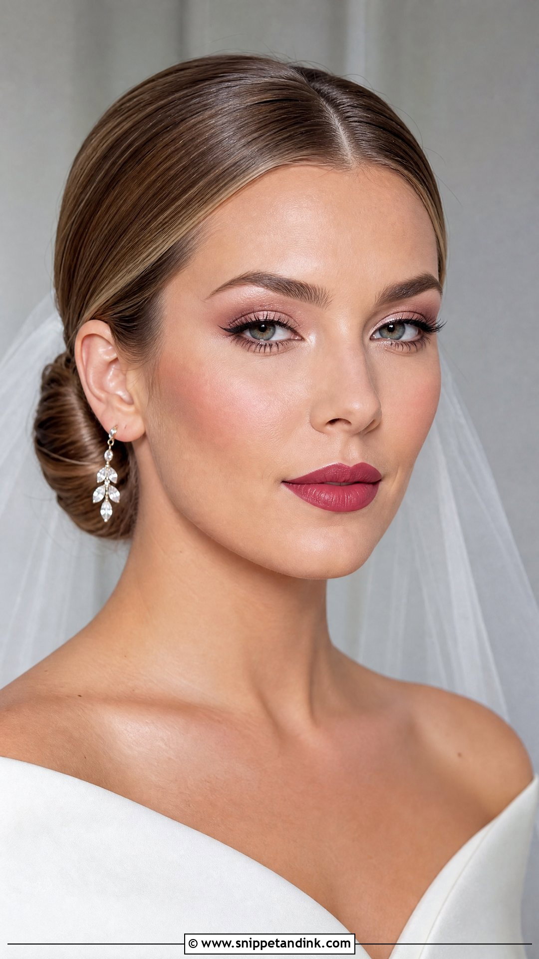 Pink Bridal Makeup With Bold Lip - Snippet and Ink - 25 Pink Wedding Makeup Brides