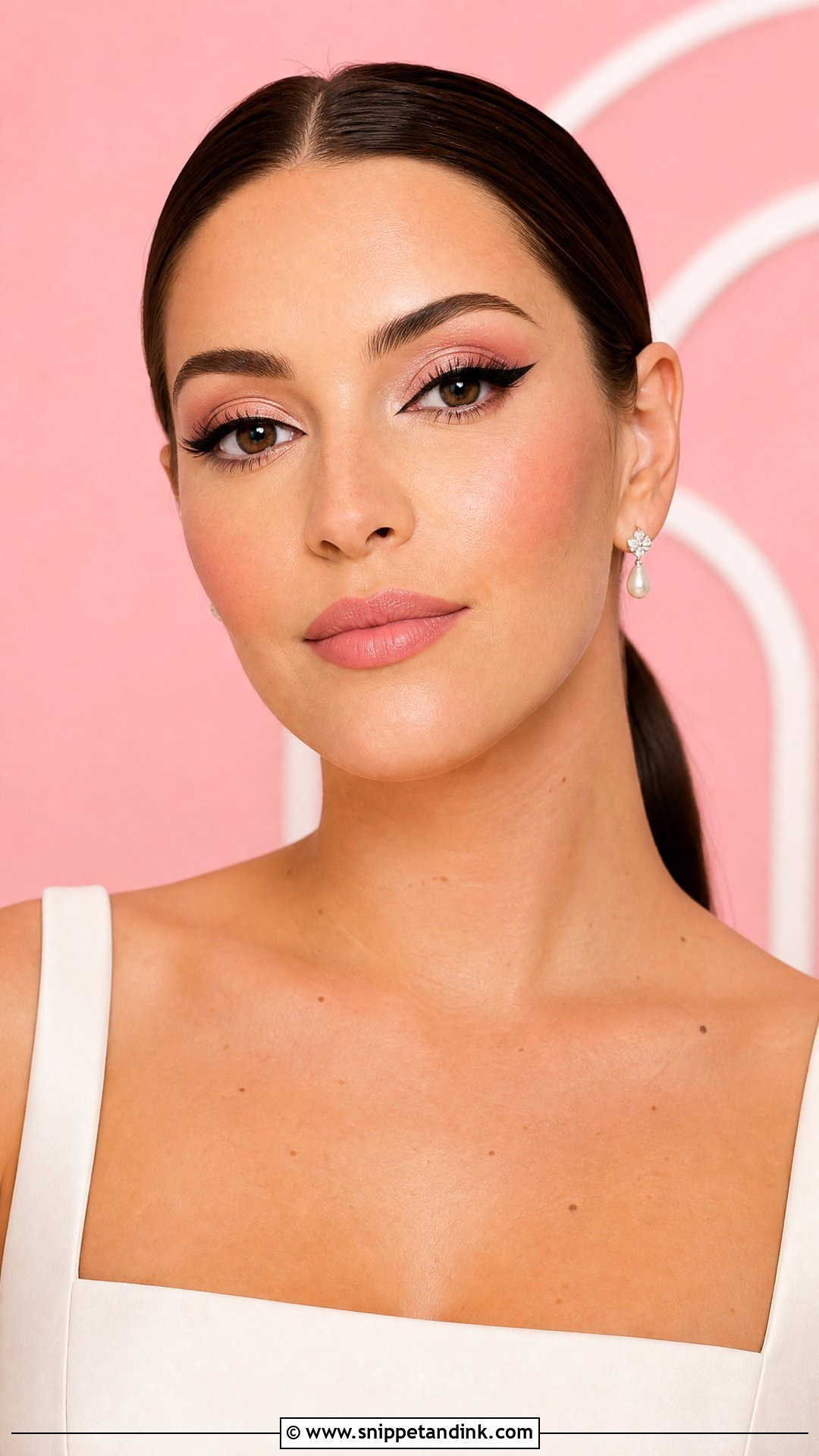 Pink Bridal Makeup With Winged Liner - Snippet and Ink - 25 Pink Bridal Makeup Ideas