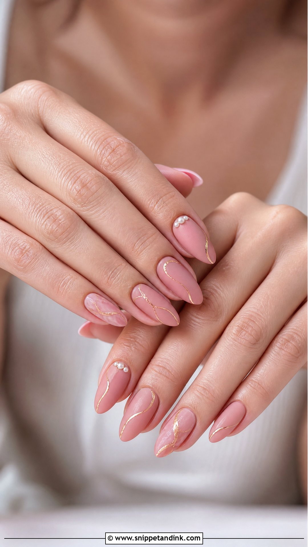 Pink Bridal Nails With Matte Finish - Snippet and Ink - 25 Indian Pink Bridal Nail Art Ideas