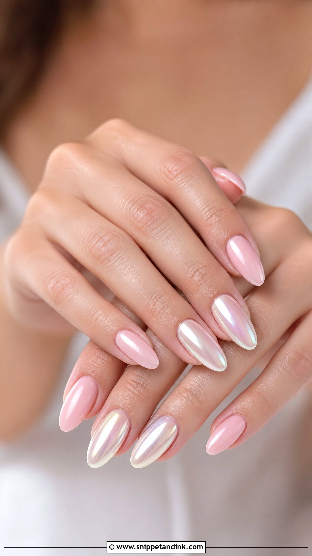 Pink Bridal Nails With Pearl Chrome - Snippet and Ink - 25 Indian Pink Bridal Nail Art Ideas