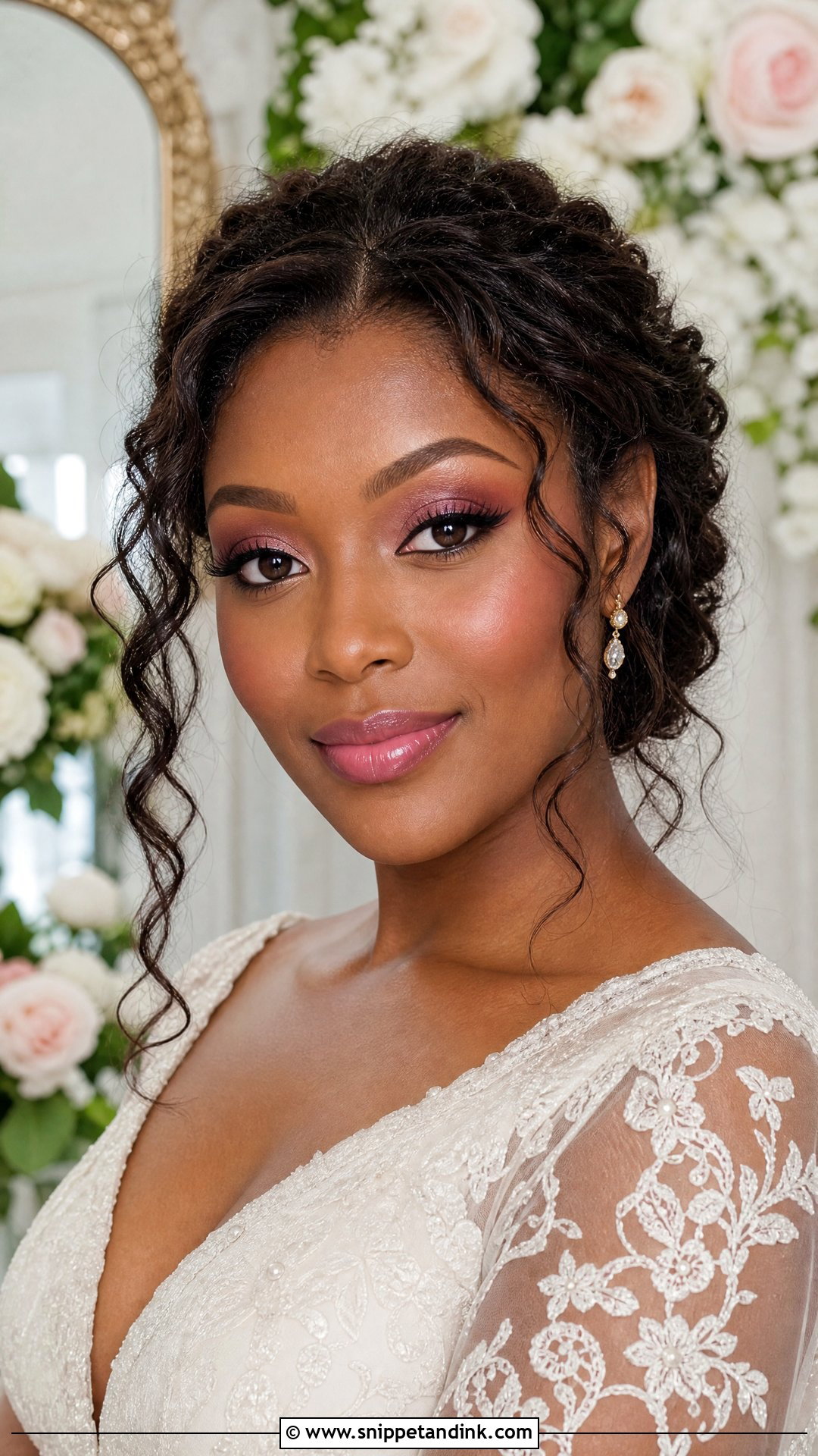 Pink Brunette Bridal Makeup - Snippet and Ink - 20 Brunette Bridal Make Up Ideas