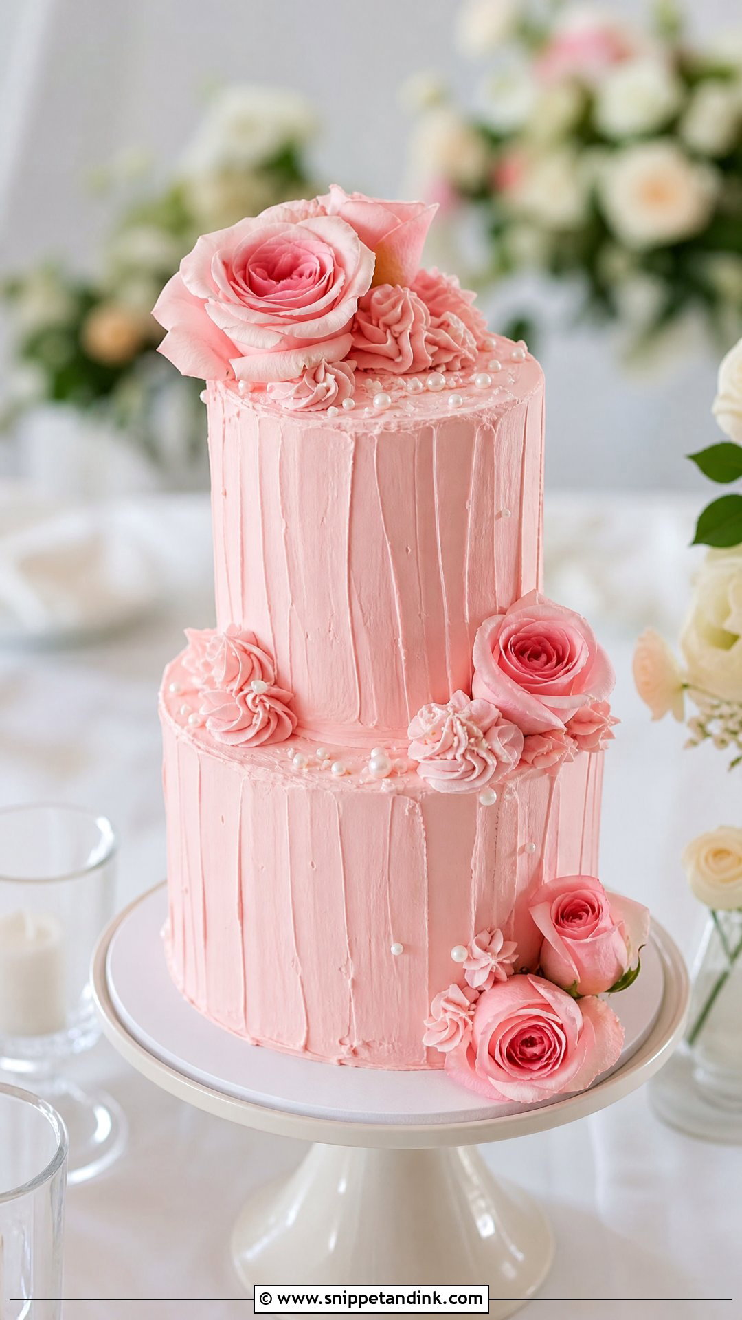 Pink Buttercream Wedding Cake - Snippet and Ink - 30 Pink Cakes for Wedding