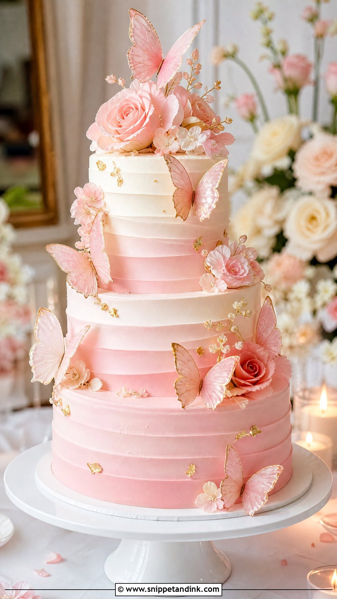 Pink Butterfly Wedding Cake - Snippet and Ink - 25 Butterfly Cake Design Ideas for Wedding