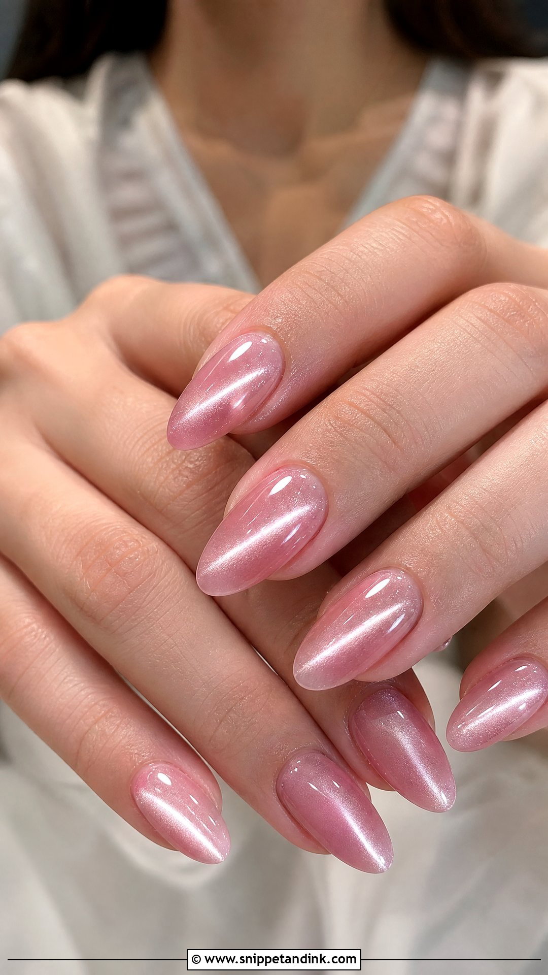 Pink Cat Eye Bridal Nails - Snippet and Ink - 25 Pink Bridal Nails