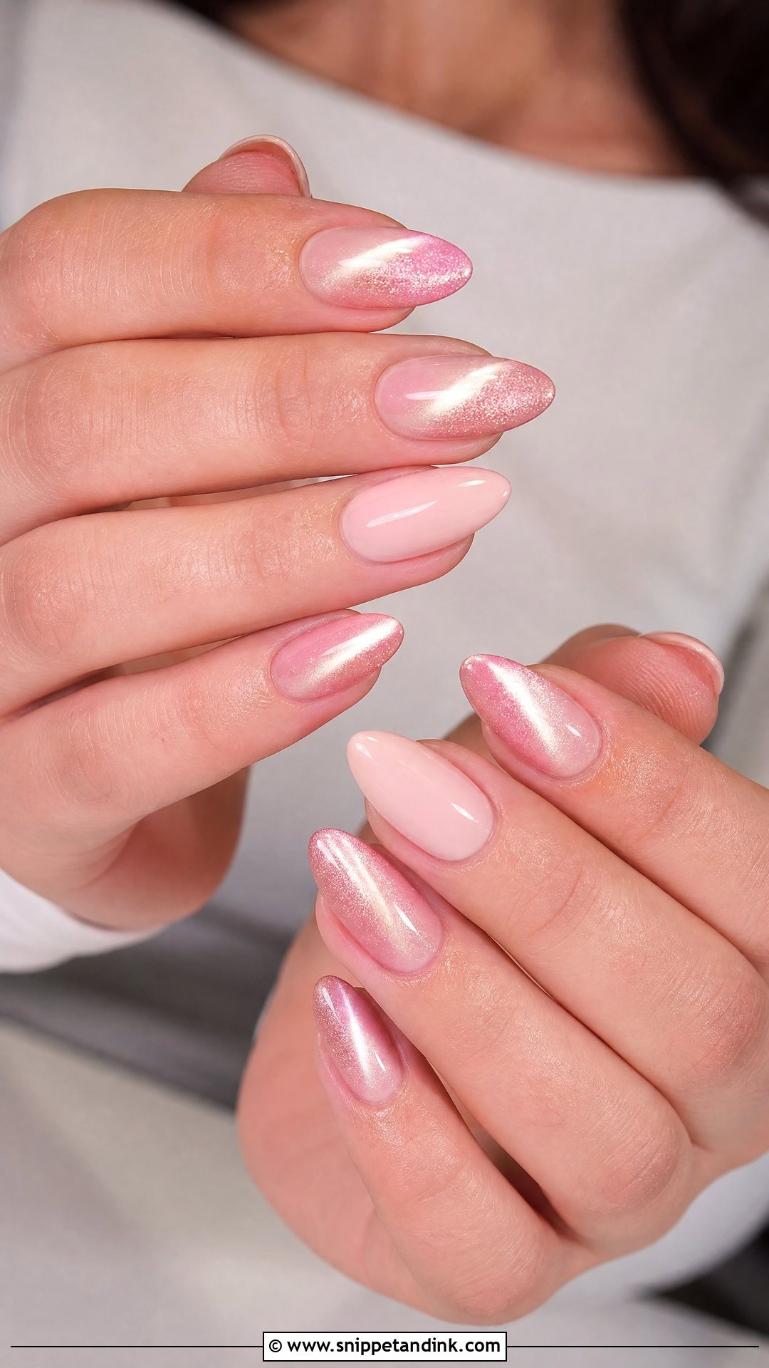 Pink Cat Eye Wedding Nails - Snippet and Ink - 25 Cat Eye Wedding Nails