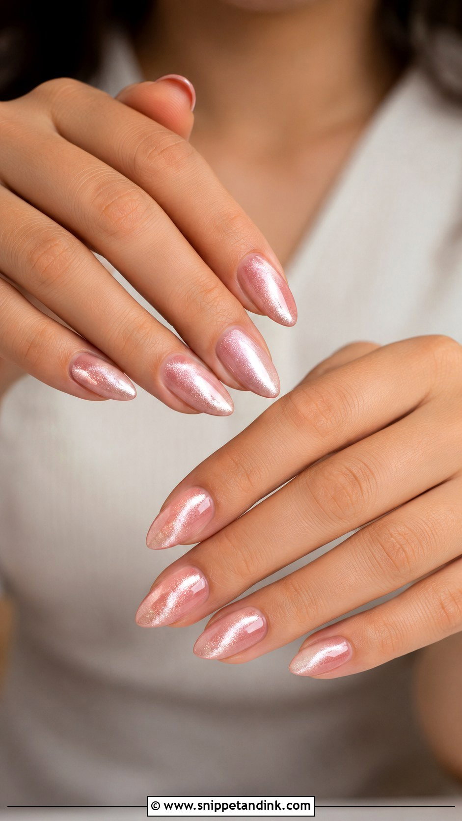Pink Cat Eye Wedding Nails - Snippet and Ink - 20 Elegant Pink Wedding Nail Art Ideas