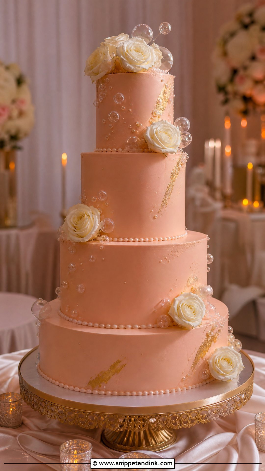 Pink Champagne Wedding Cake - Snippet and Ink - 25 Pink Colour Cake Designs for Wedding