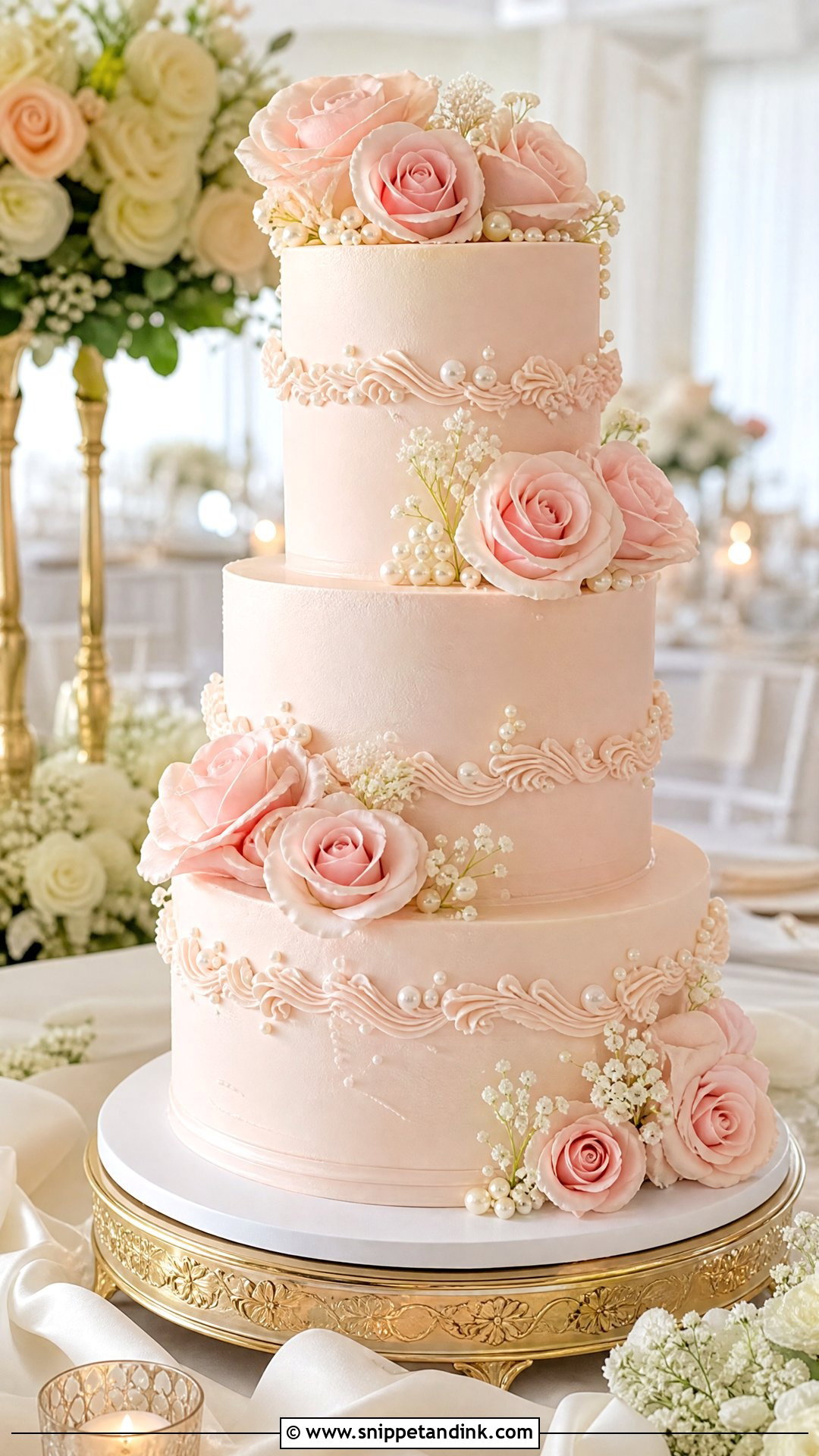 Pink Champagne Wedding Cake - Snippet and Ink - 30 Pink Cakes for Wedding
