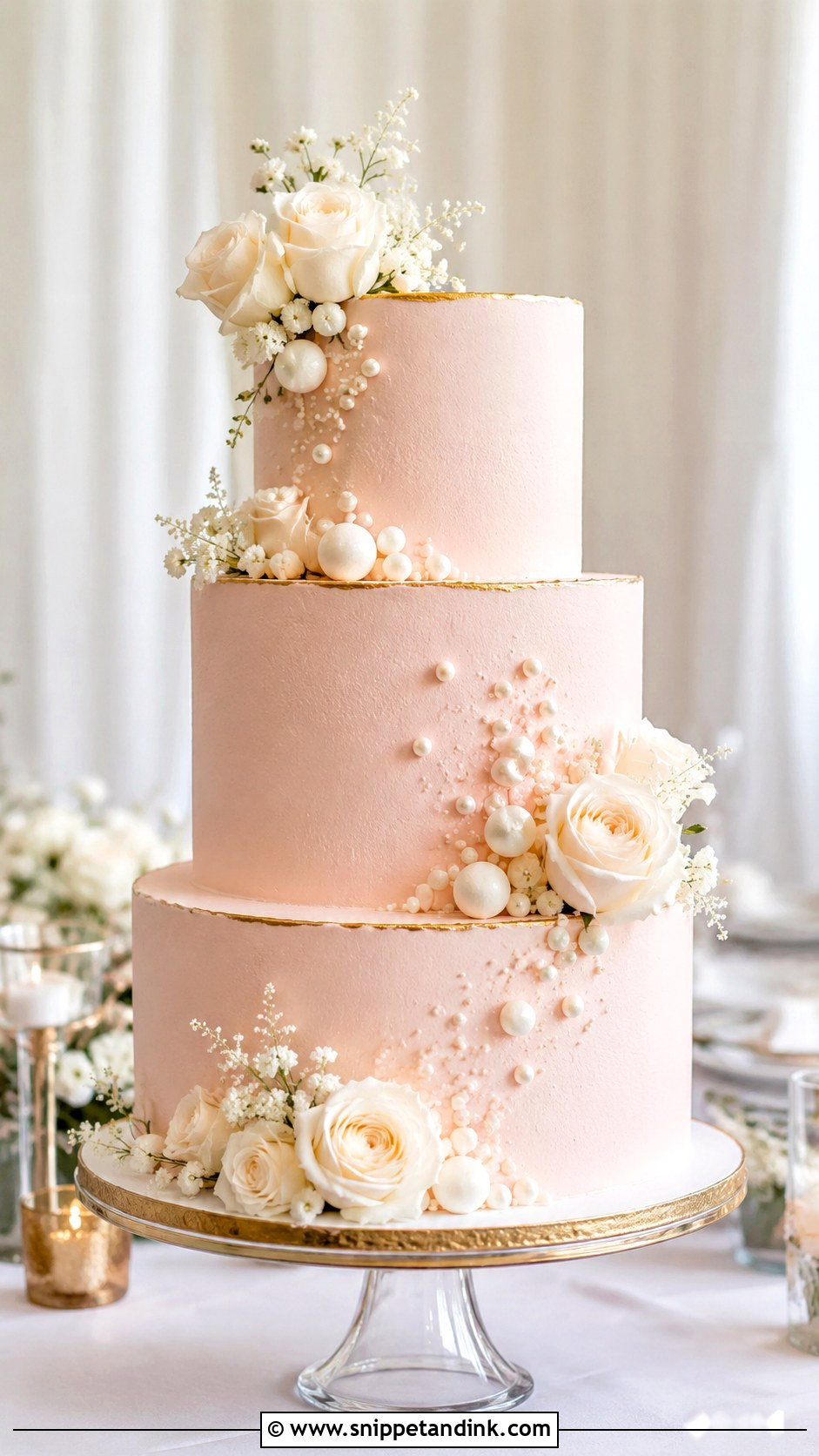 Pink Champagne Wedding Cake - Snippet and Ink - 20 Elegant Pink Wedding Cake Ideas