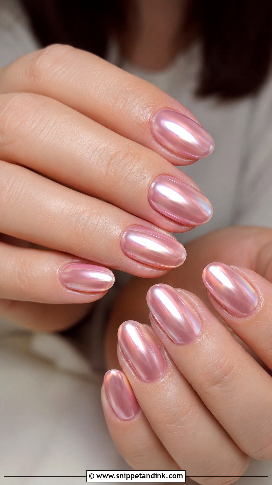 Pink Chrome Bridal Nails - Snippet and Ink - 30 Bridal Nail Ideas