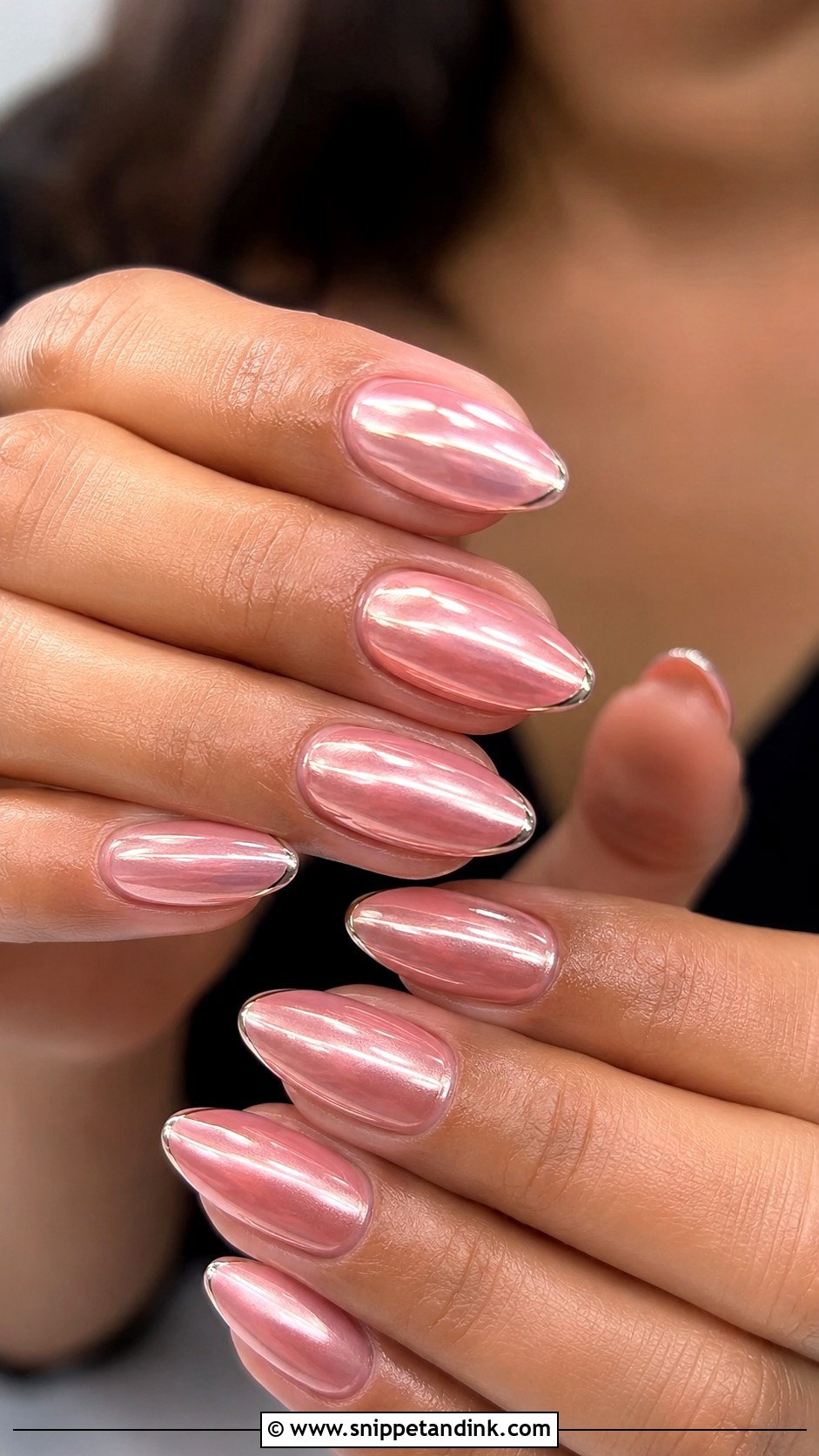 Pink Chrome Indian Wedding Guest Nails - Snippet and Ink - 20 Indian Wedding Guest Nails