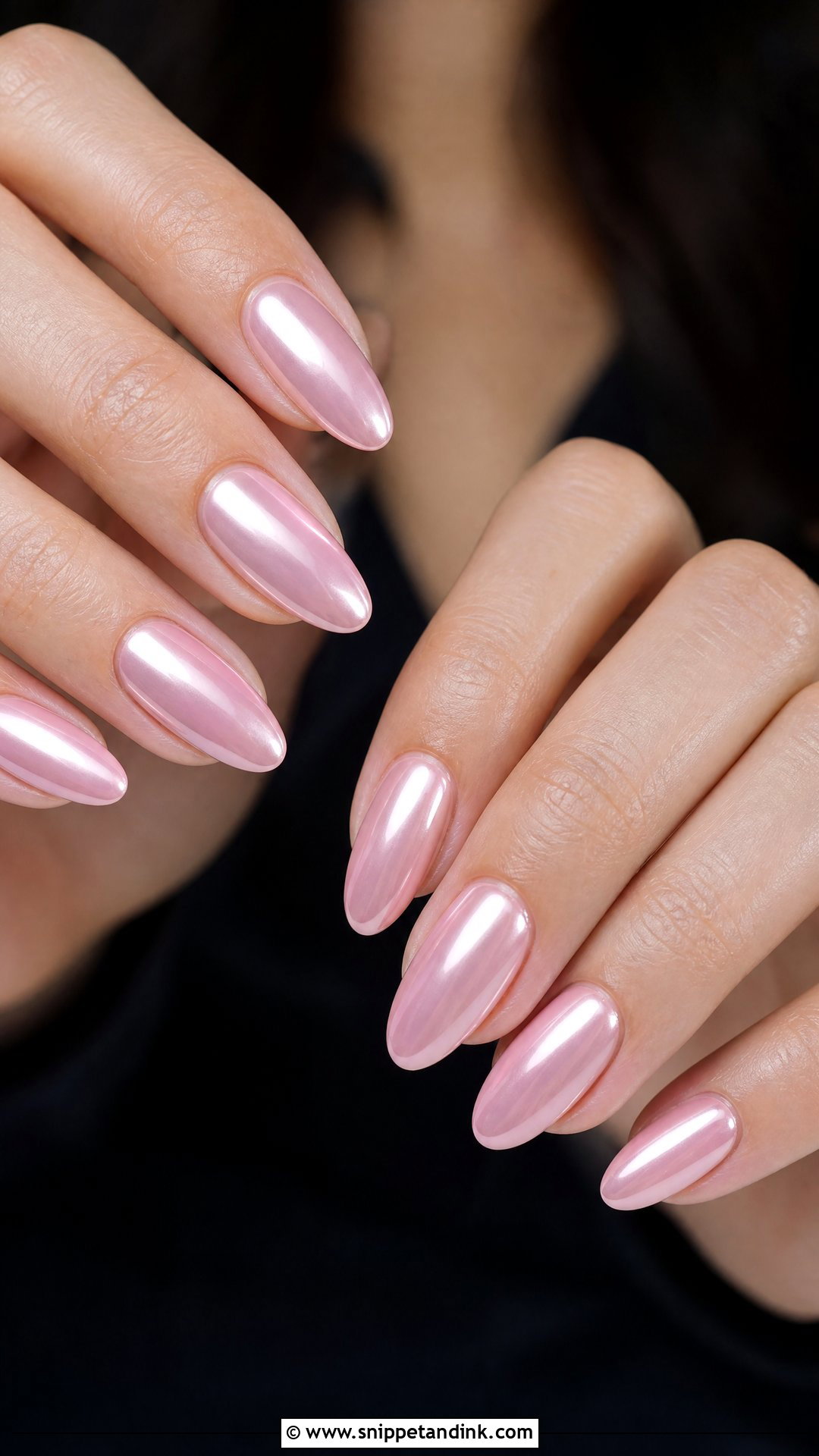 Pink Chrome Wedding Guest Nails - Snippet and Ink - 35 Wedding Guest Nails