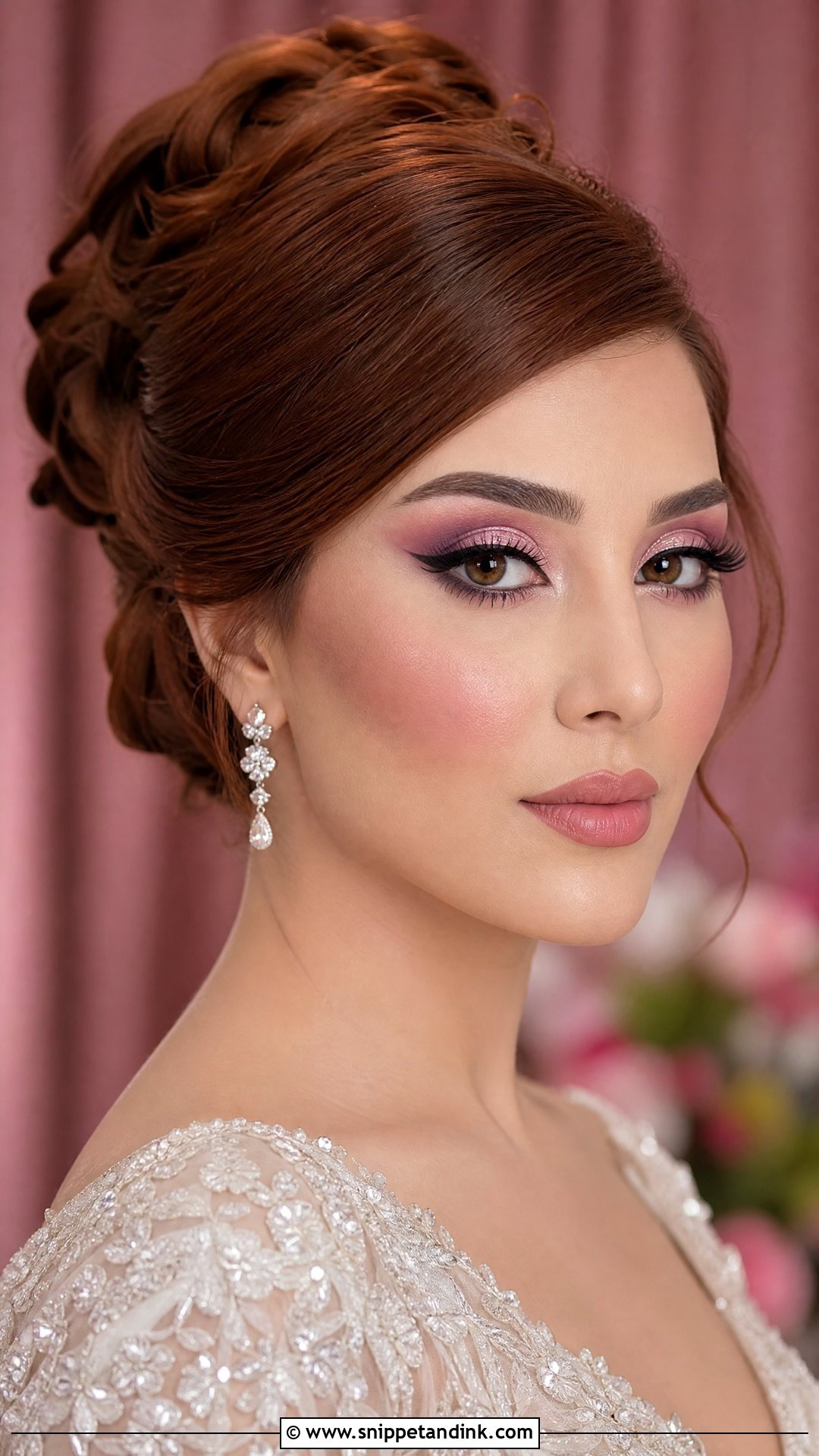 Pink Cut Crease Wedding Makeup - Snippet and Ink - 20 Pink Makeup for Wedding Ideas
