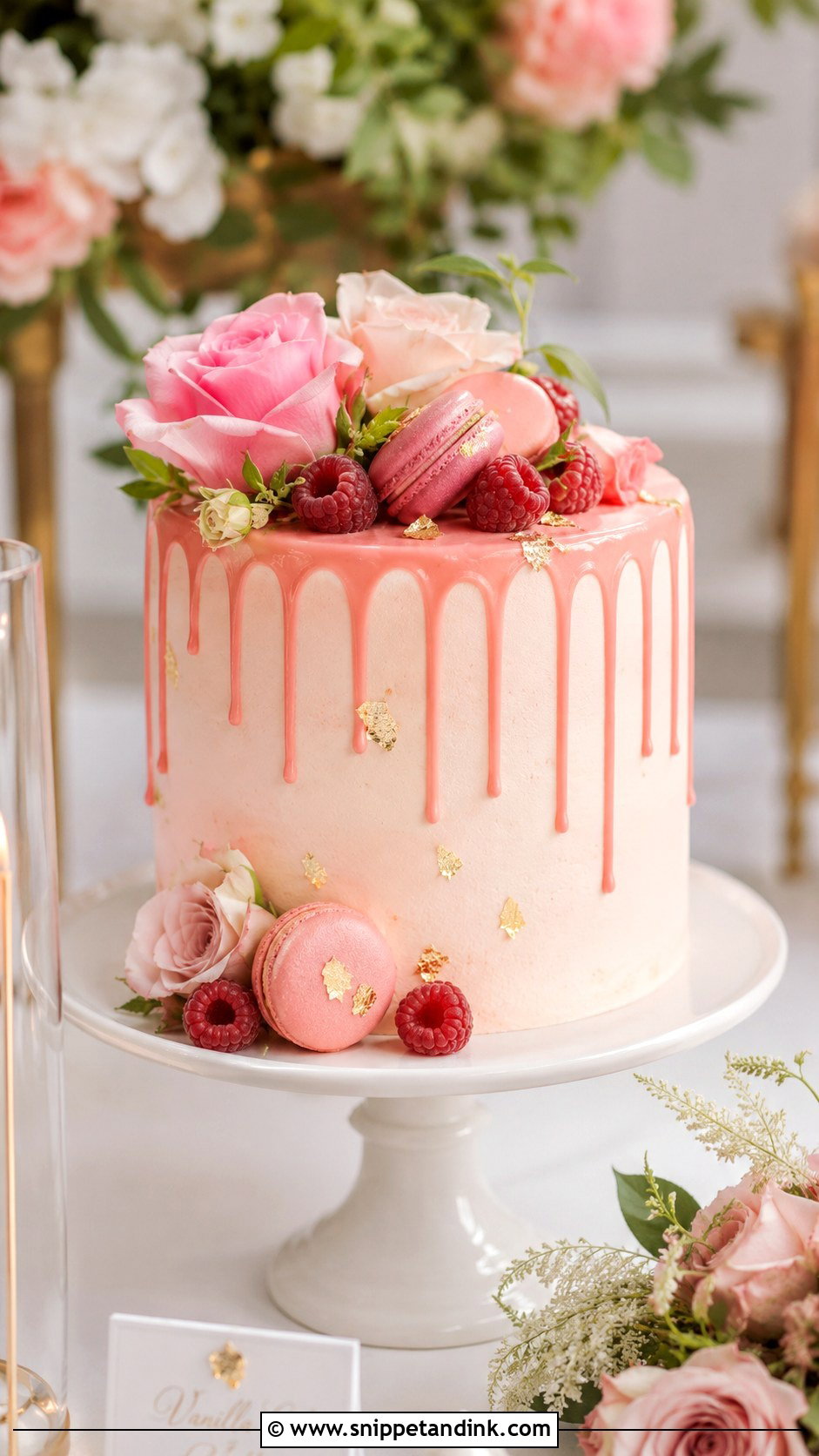Pink Drip Wedding Cake - Snippet and Ink - 25 Pink Themed Wedding Cake Ideas