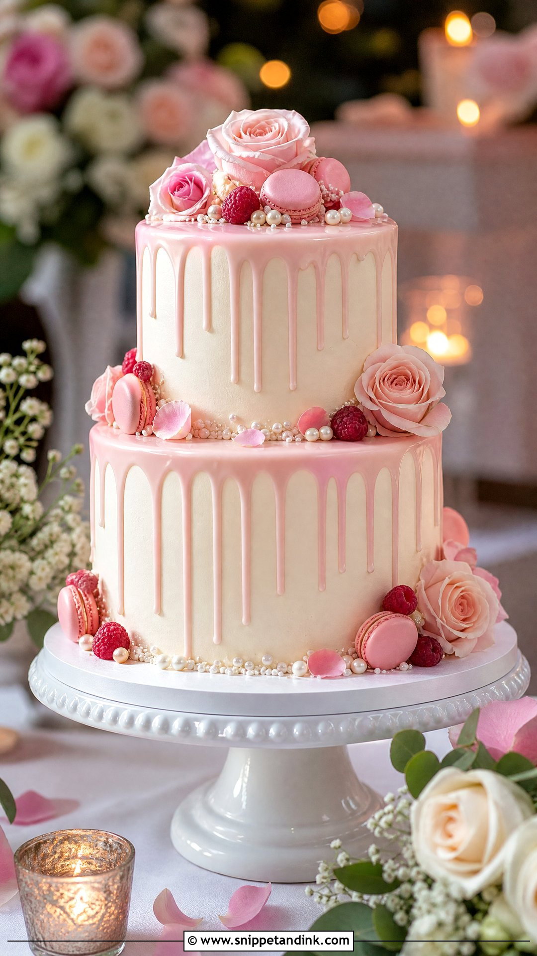 Pink Drip Wedding Cake - Snippet and Ink - 30 Drip Cakes for Wedding