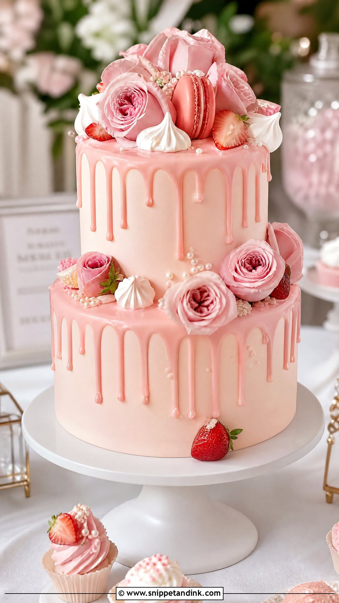 Pink Drip Wedding Cake - Snippet and Ink - 30 Pink Cakes for Wedding