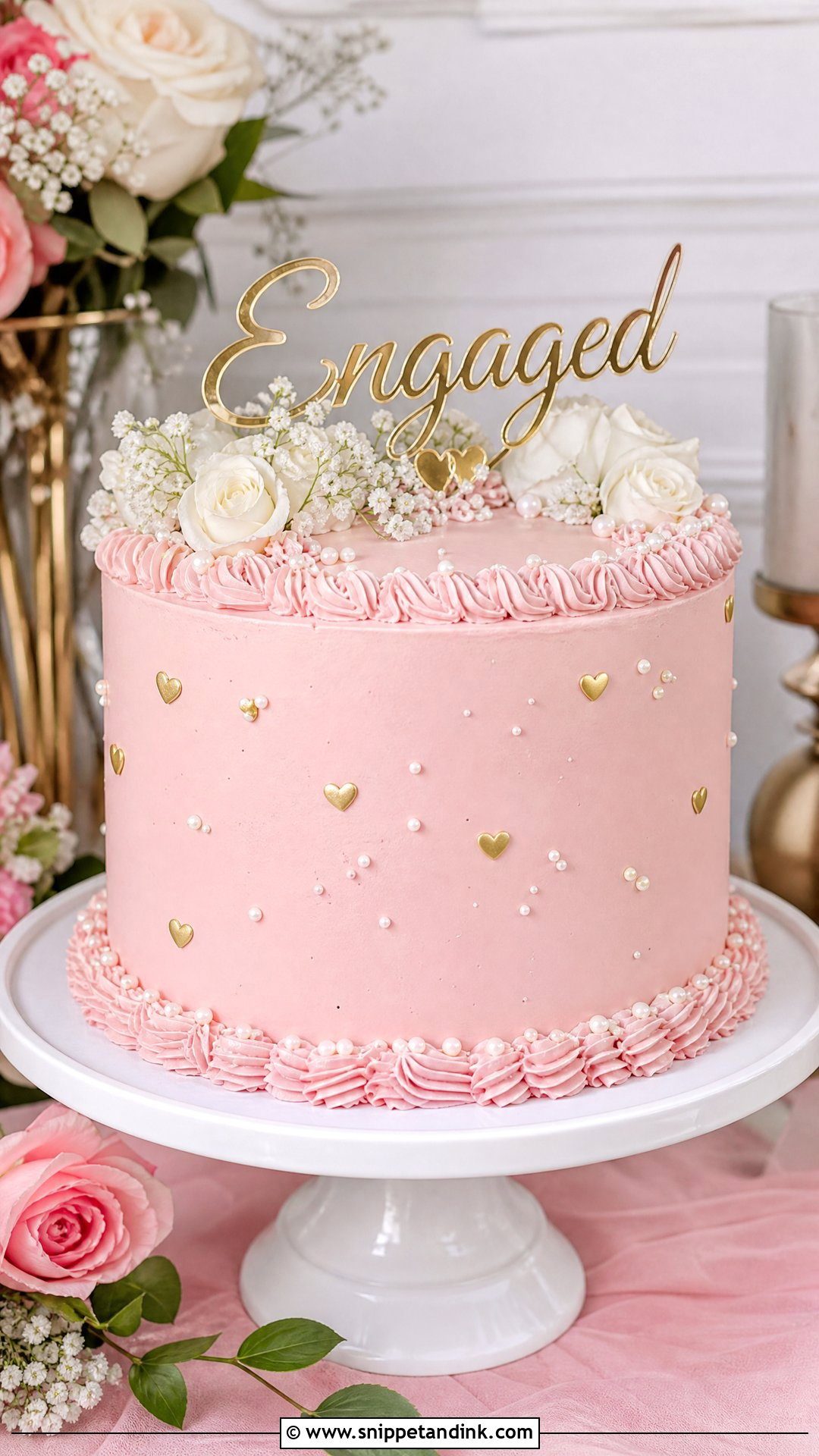 Pink Engagement Cake - Snippet and Ink - 30 Engagement Cake Designs