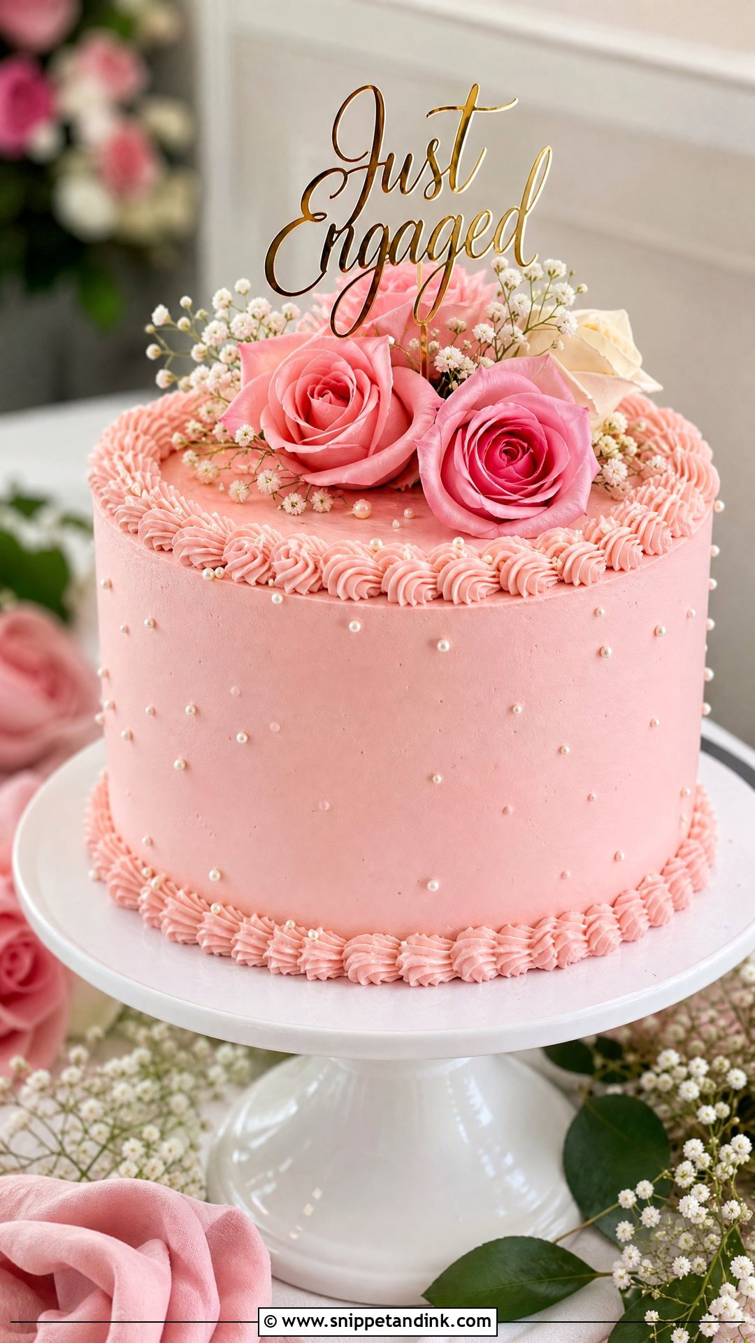 Pink Engagement Cake - Snippet and Ink - 30 Engagement Cakes