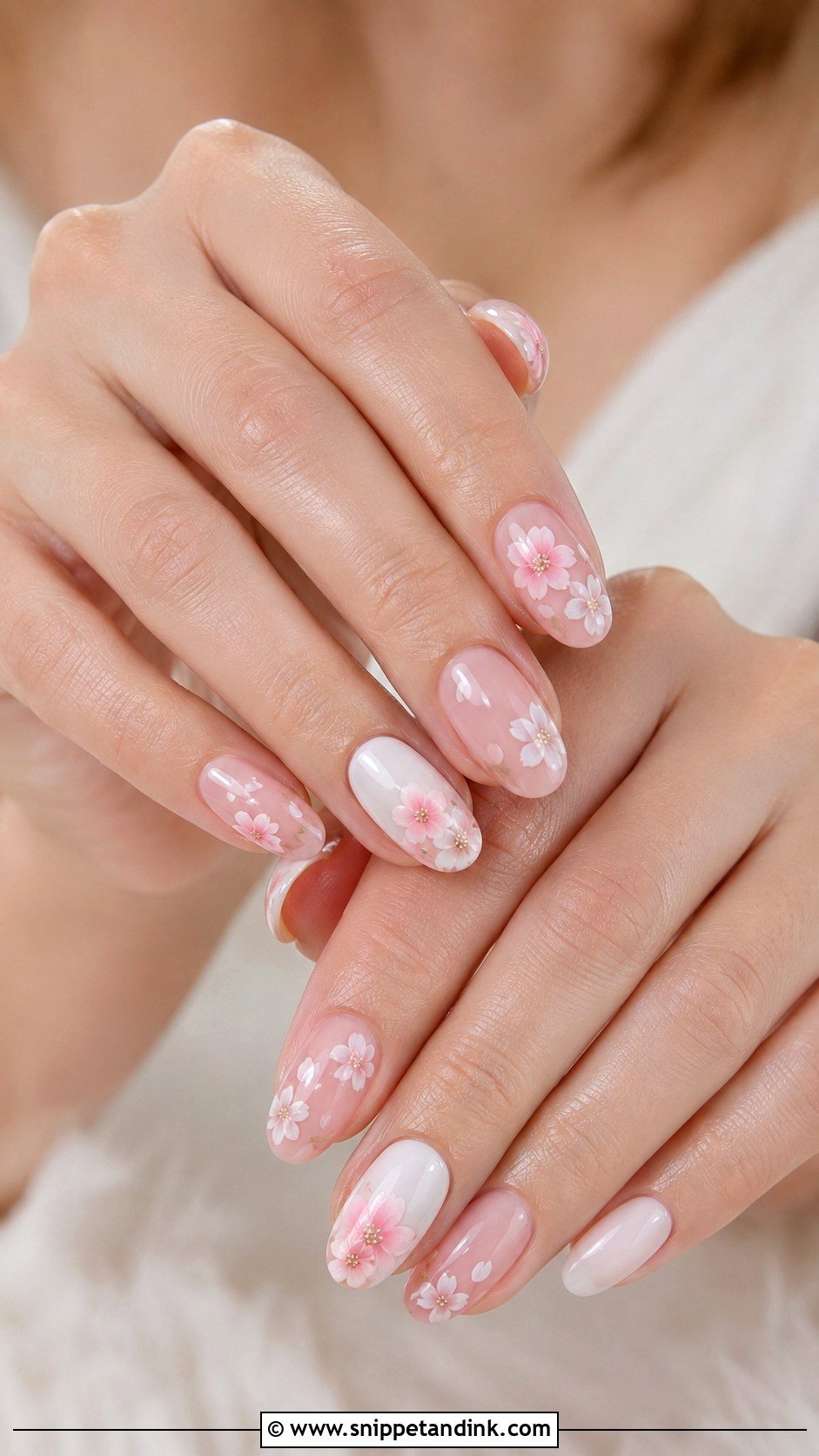 Pink Floral Bridal Nails - Snippet and Ink - 20 Floral Bridal Nails