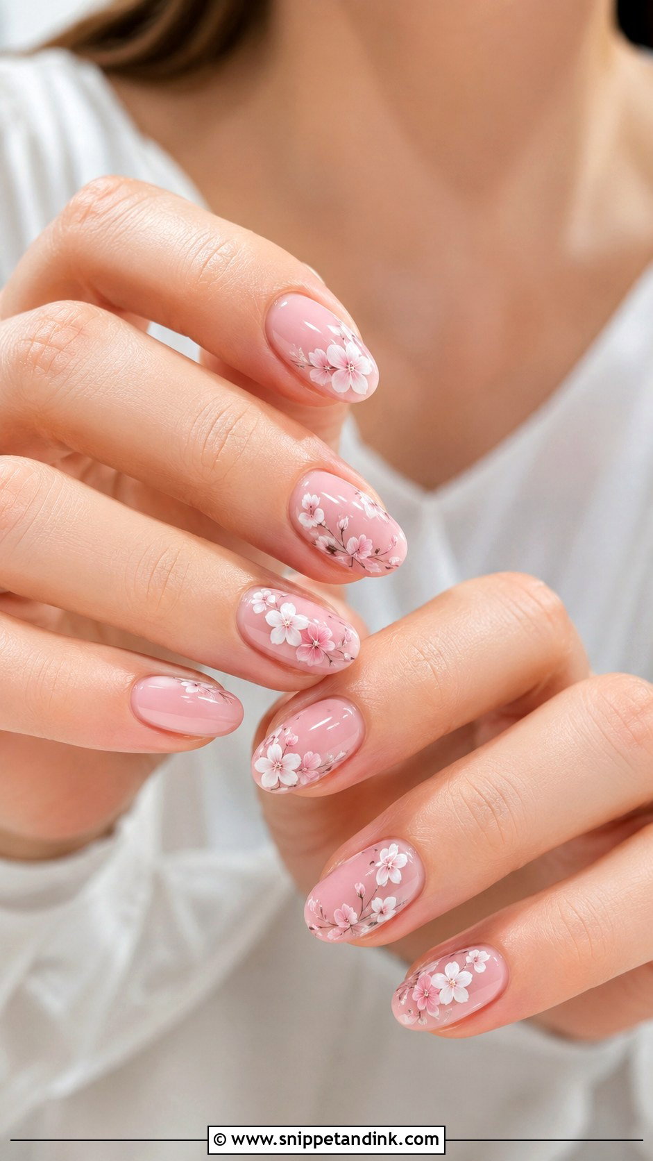 Pink Floral Wedding Nails - Snippet and Ink - 20 Wedding Nails Flowers
