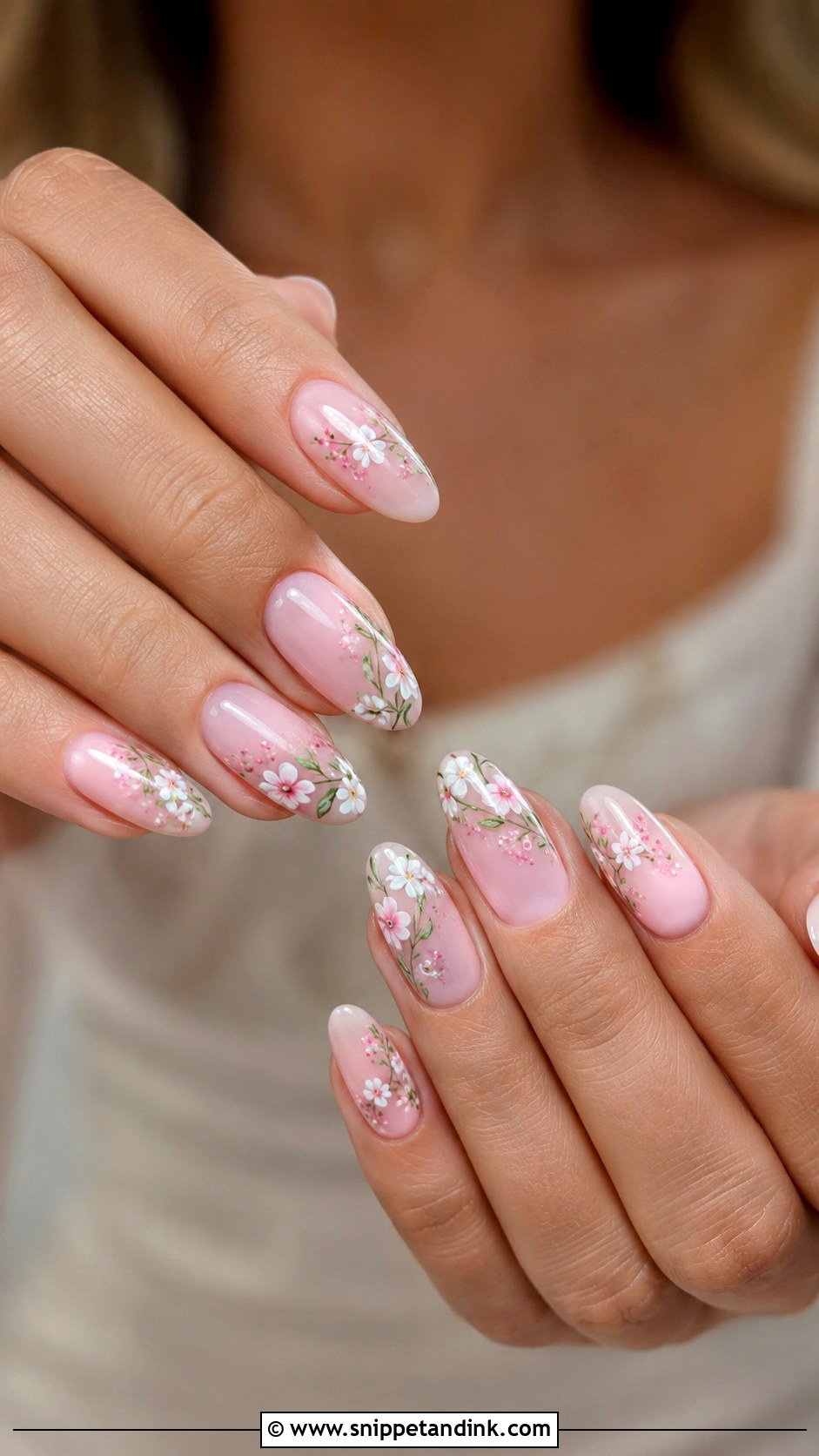 Pink Floral Wedding Nails - Snippet and Ink - 30 Pink Wedding Nails