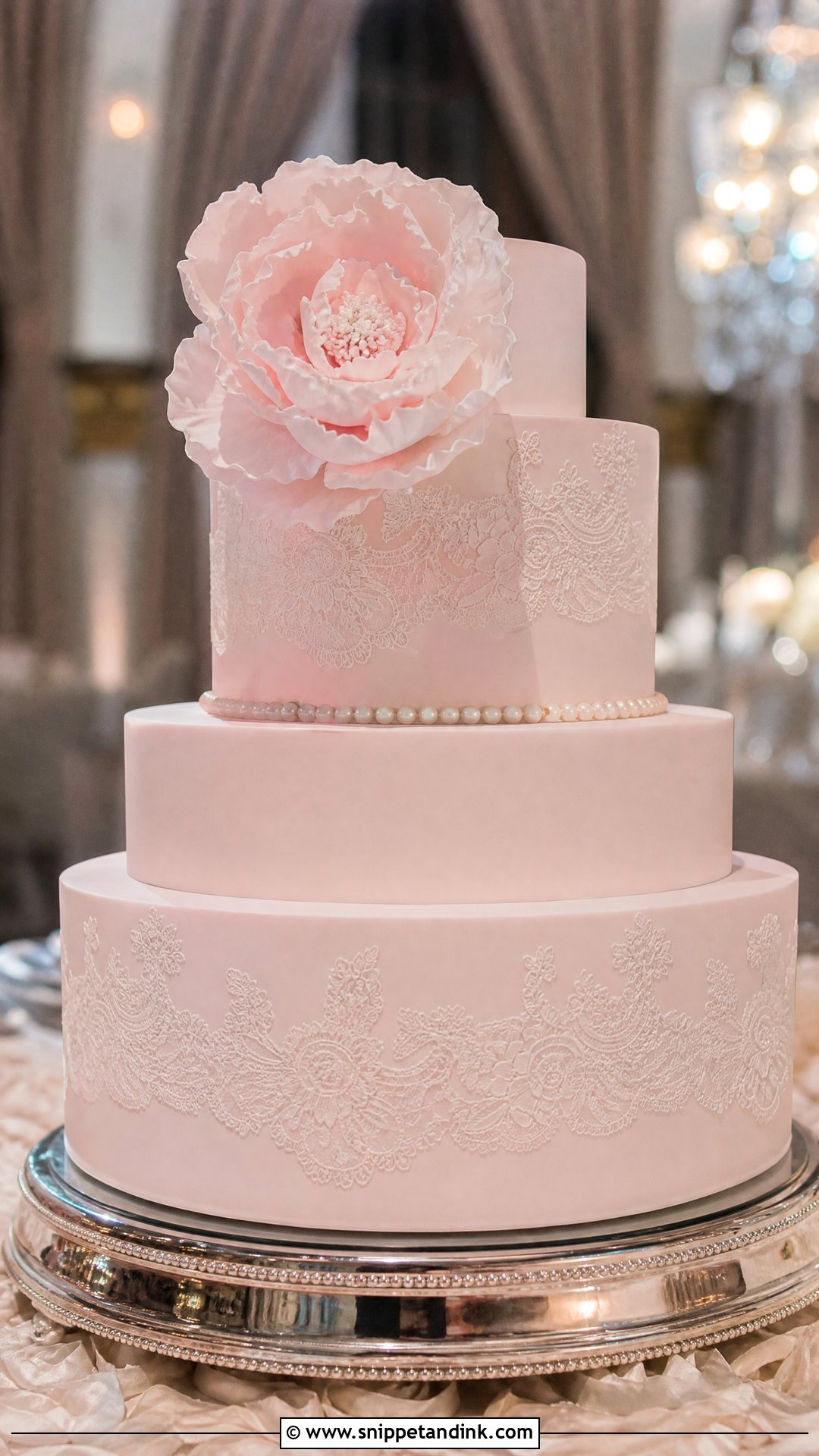 Pink Fondant Wedding Cake - Snippet and Ink - 25 Pink Colour Cake Designs for Wedding