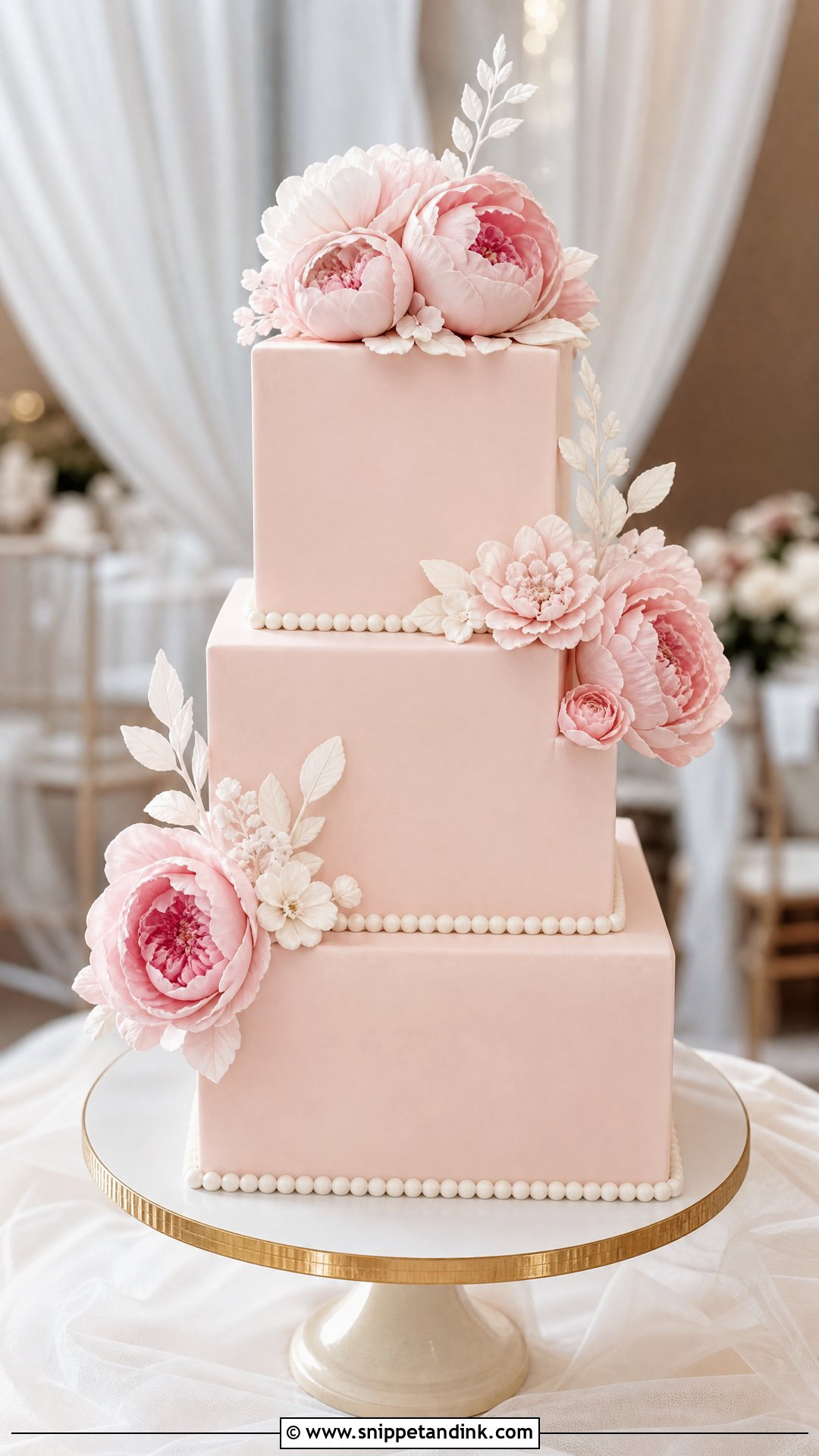 Pink Fondant Wedding Cake - Snippet and Ink - 30 Pink Cakes for Wedding