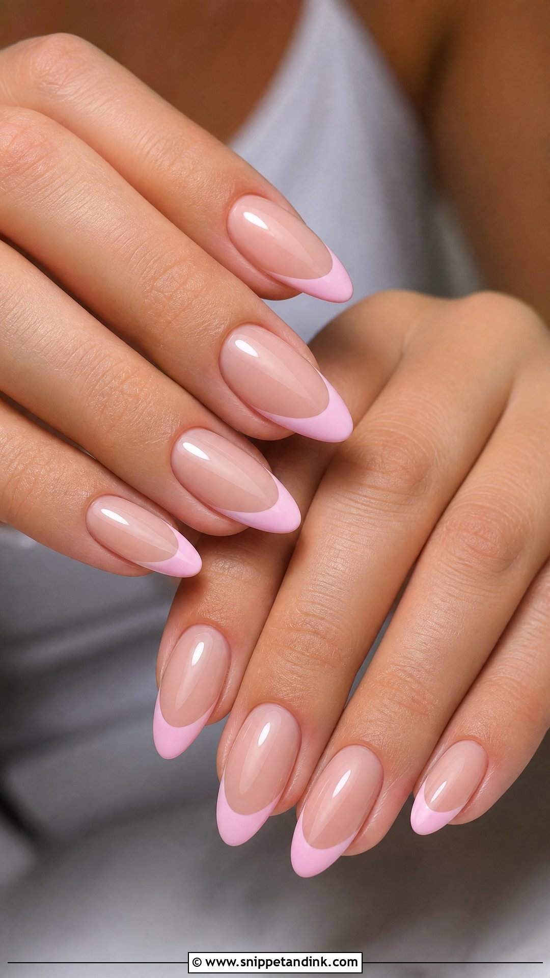 Pink French Almond Wedding Nails - Snippet and Ink - 25 Almond Wedding Nails