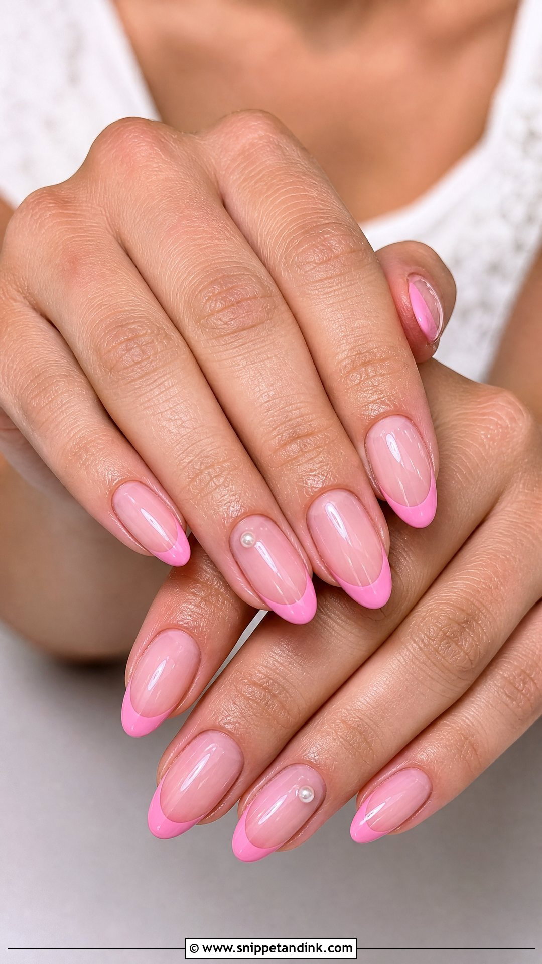 Pink French Bachelorette Nails - Snippet and Ink - 35 Bachelorette Nails