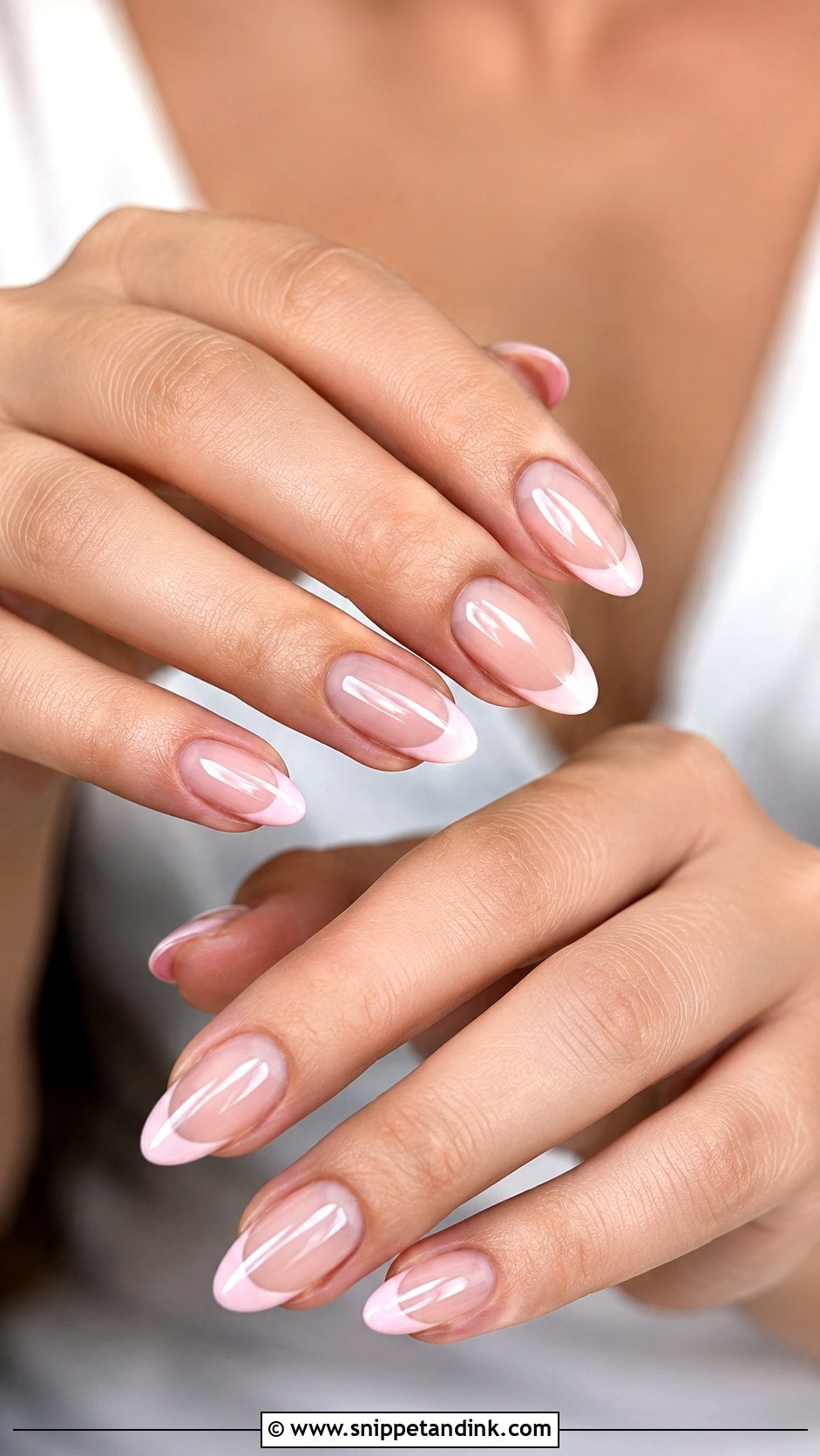 Pink French Bridesmaid Nails - Snippet and Ink - 30 Bridesmaid Nail Ideas