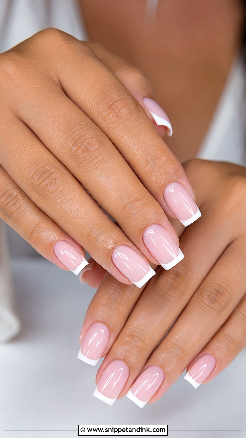 Pink French Square Wedding Nails - Snippet and Ink - 30 Wedding Nails Square