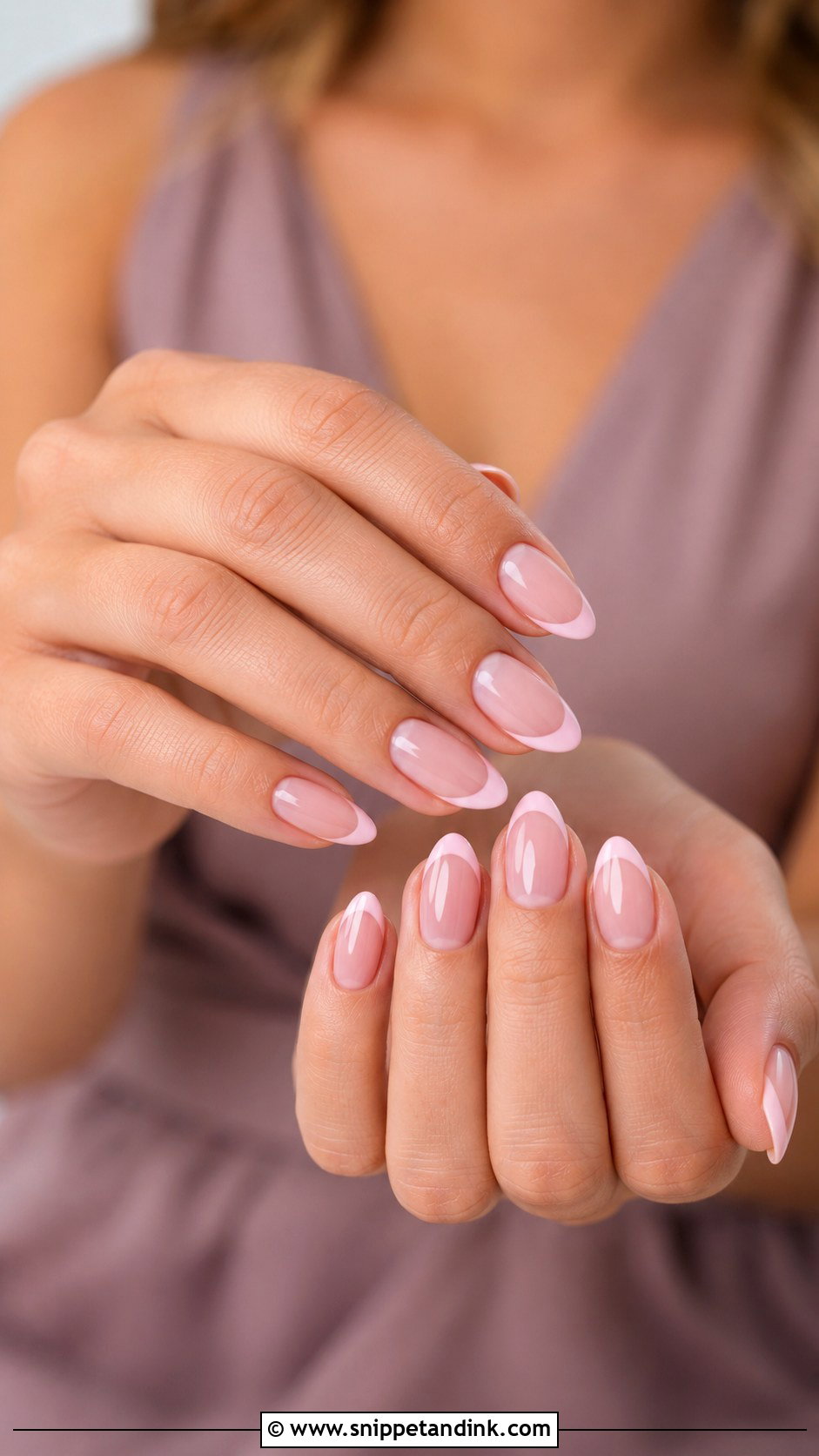 Pink French Tip Bridesmaid Nails - Snippet and Ink - 20 Bridesmaid Nail Designs