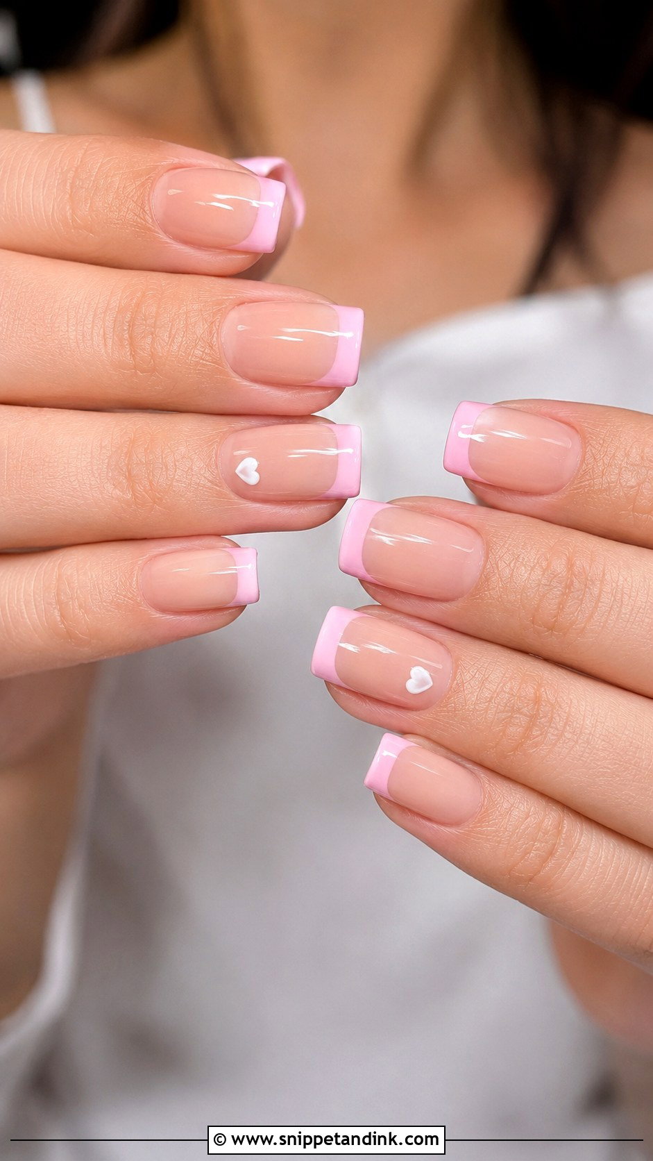 Pink French Tip Hens Party Nails - Snippet and Ink - 20 Hens Party Nails