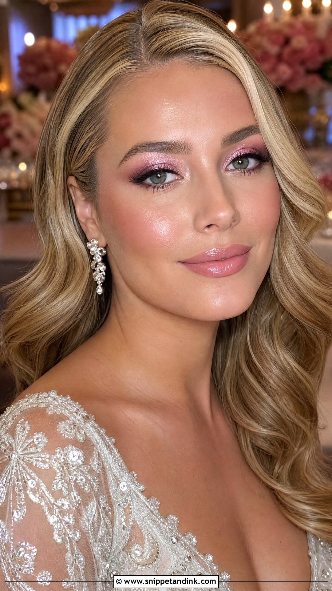 Pink Glitter Bridal Makeup - Snippet and Ink - 25 Pink Bridal Makeup Looks