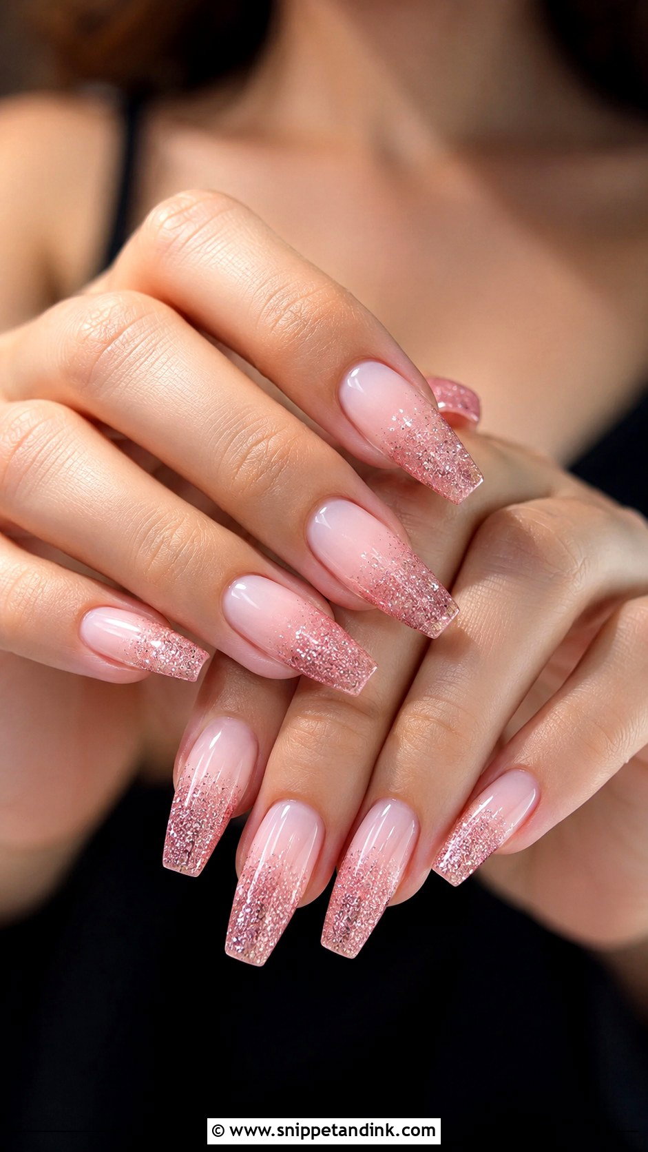 Pink Glitter Ombre Wedding Guest Nails - Snippet and Ink - 20 Pink Wedding Guest Nails