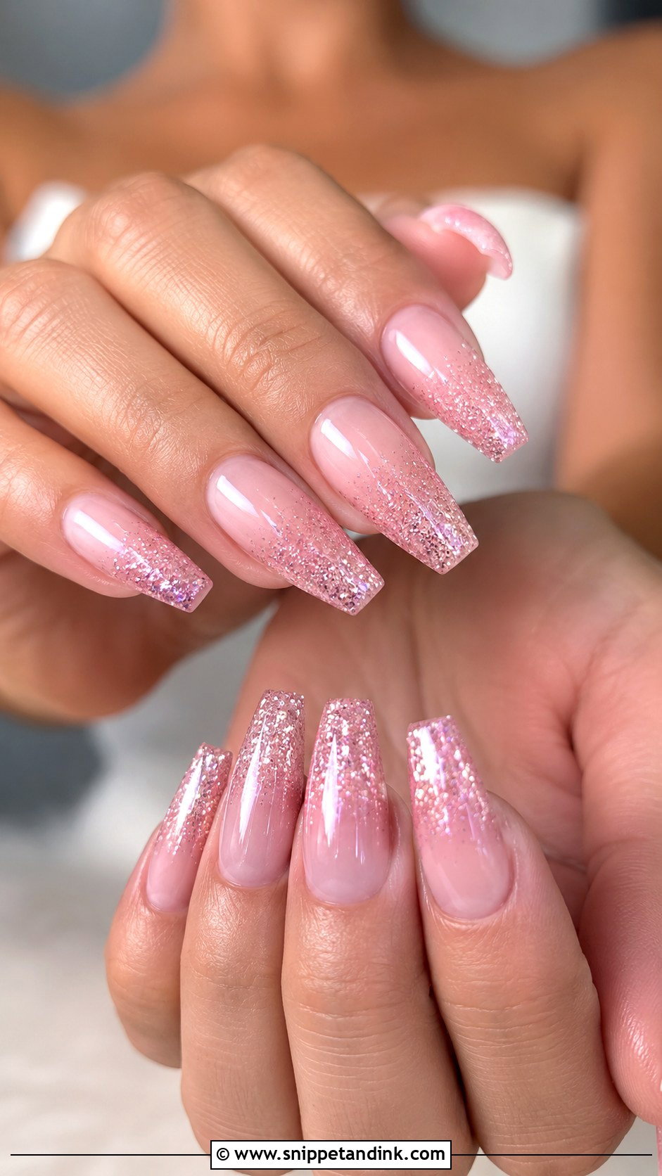 Pink Glitter Ombre Wedding Nails - Snippet and Ink - 30 Pink Wedding Nails