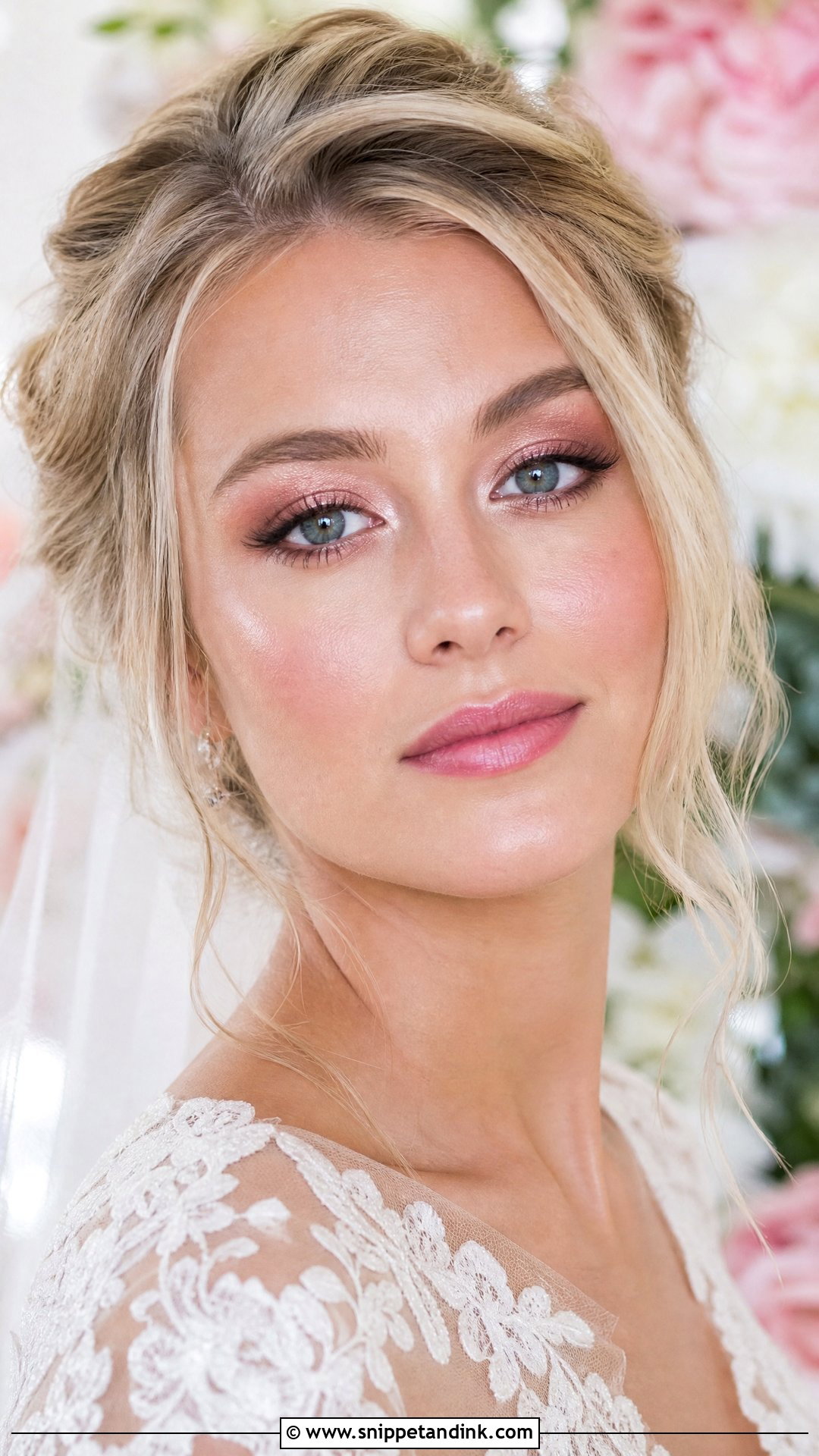 Pink Glowy Bridal Makeup - Snippet and Ink - 30 Glowy Bridal Makeup Ideas